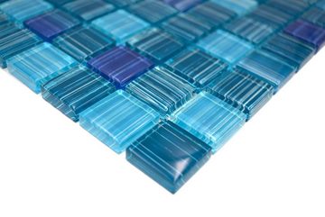 Mosani Mosaikfliesen Glasmosaik Mosaikfliese Style Ocean blau türkis Küche