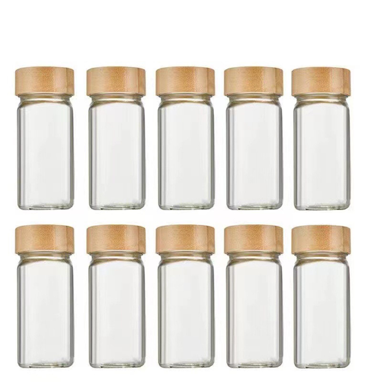 Jumpeak Gewürzstreuer 120ml Borosilikatglas Gewürzstreuer für Küche,Grillen,Groß, (10-tlg), Kochen - Praktische Salzstreuer Gewürzdosen für Kräuter und Gewürze