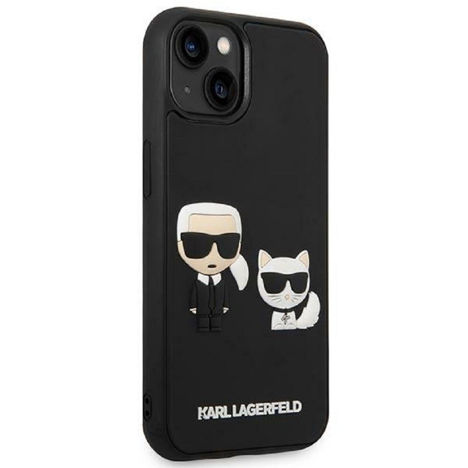 KARL LAGERFELD Handyhülle Case iPhone 14 Plus Kunststoff schwarz Katze Karl 6,7 Zoll, Kantenschutz