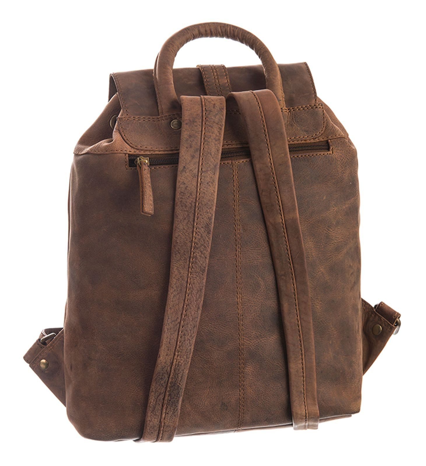 GreenLand Nature Rucksack Backpack, aus echtem Rindsleder