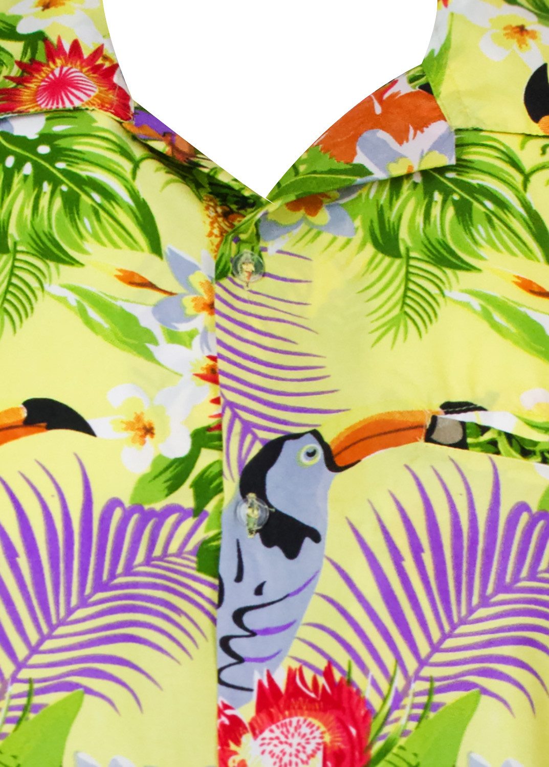 King Kameha Hawaiihemd Parrot Cockatoo Funky Hawaii-Hemd Kurzarm Front-Tasche Stylish Unisex