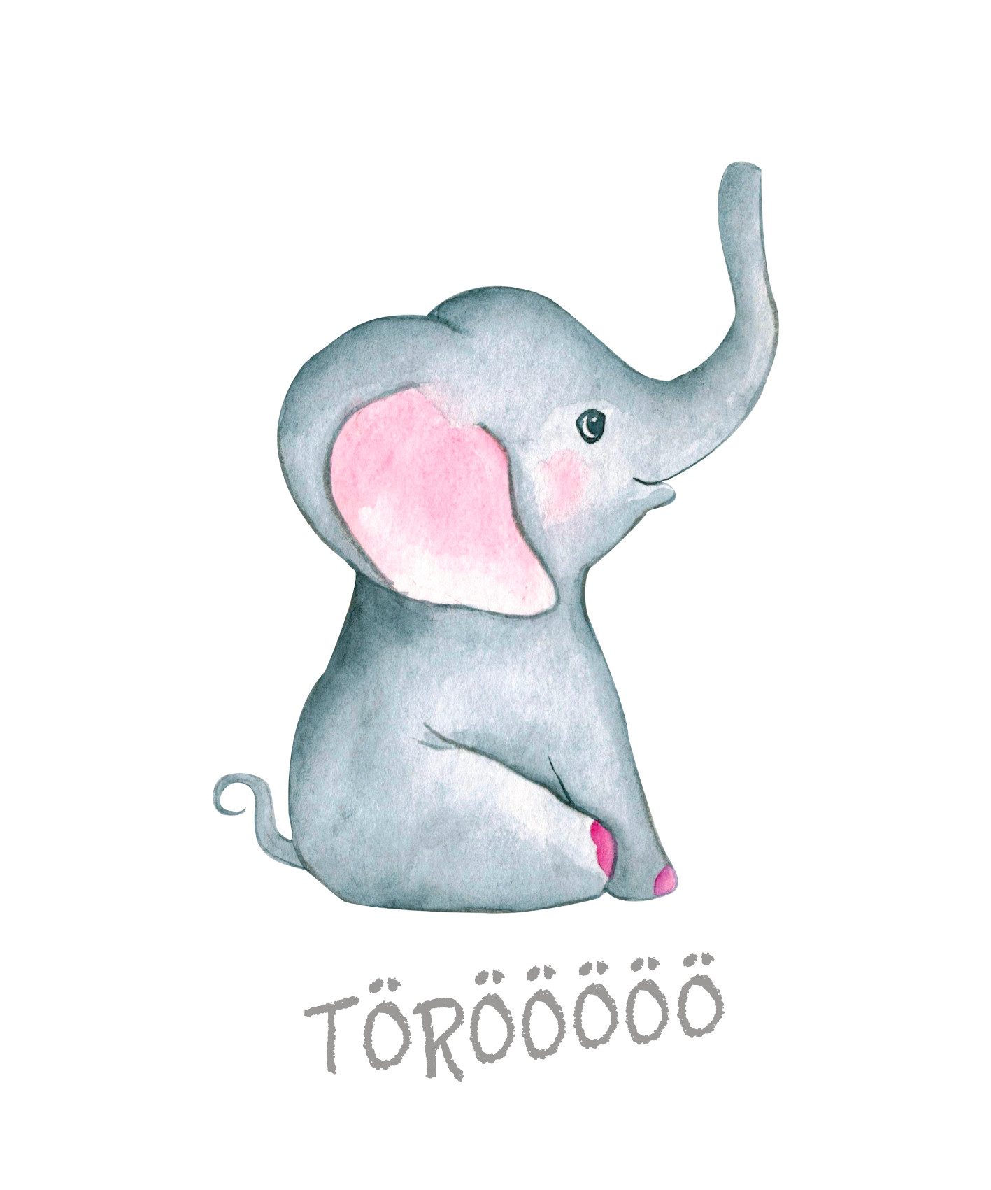 Lüttenhütt Bild mit Rahmen oder Poster, Elefant mit Spruch, Elefant, Elefanten, Elefanten Bilder, Fantasy, Tiere (1 St), HD Premium Druck