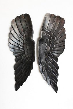 Arnusa Wanddekoobjekt Engelsflügel aus Metall 67cm, Wand Dekoration Skulptur Engel Flügel