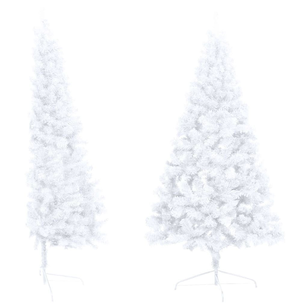 furnicato Künstlicher Ständer 120 Weihnachtsbaum Halb-Weihnachtsbaum PVC Künstlicher Weiß mit cm