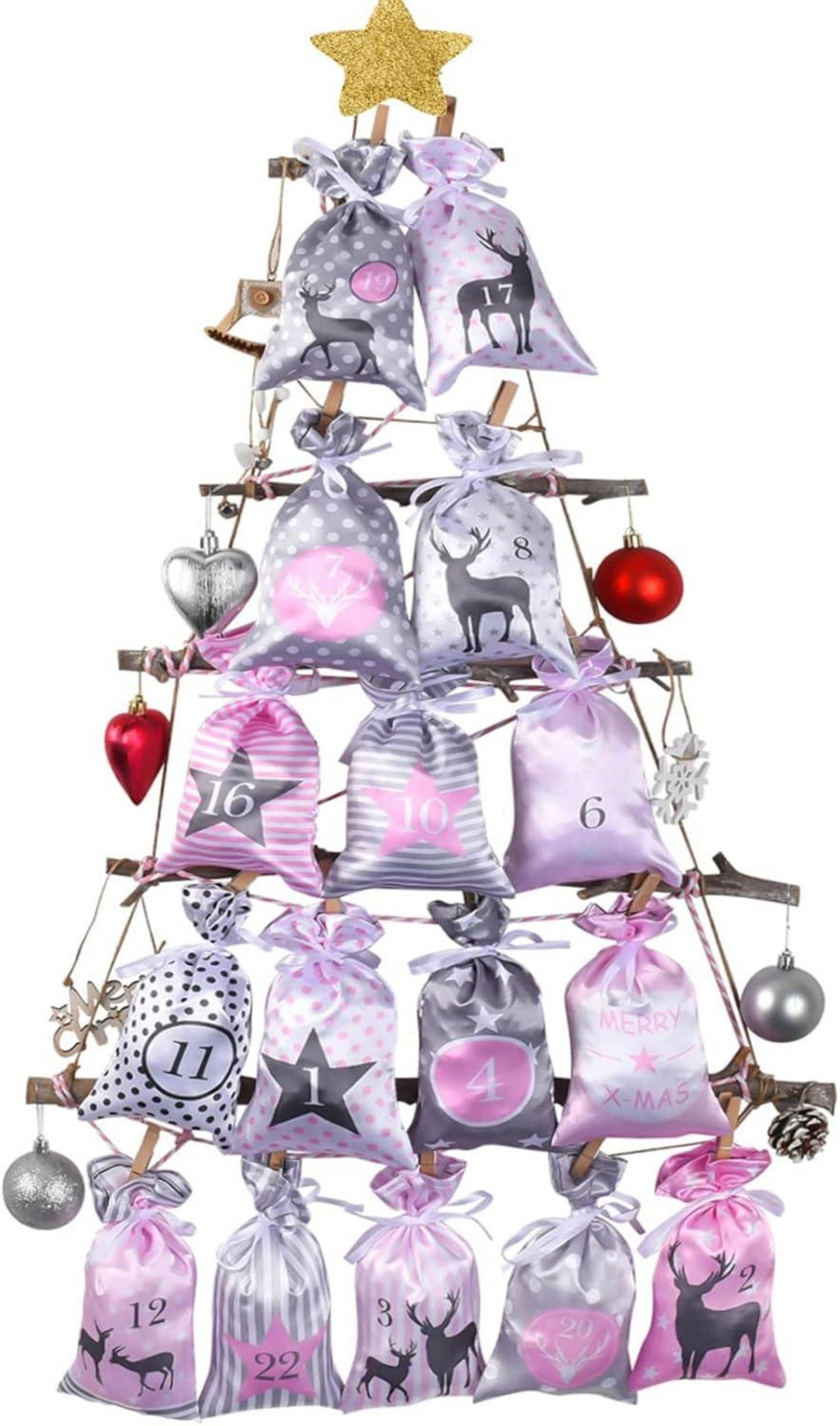 LuxusKollektion Адвент-календарь своими руками Адвент-календари 24 Stoffsäckchen Weihnachtskalender DIY