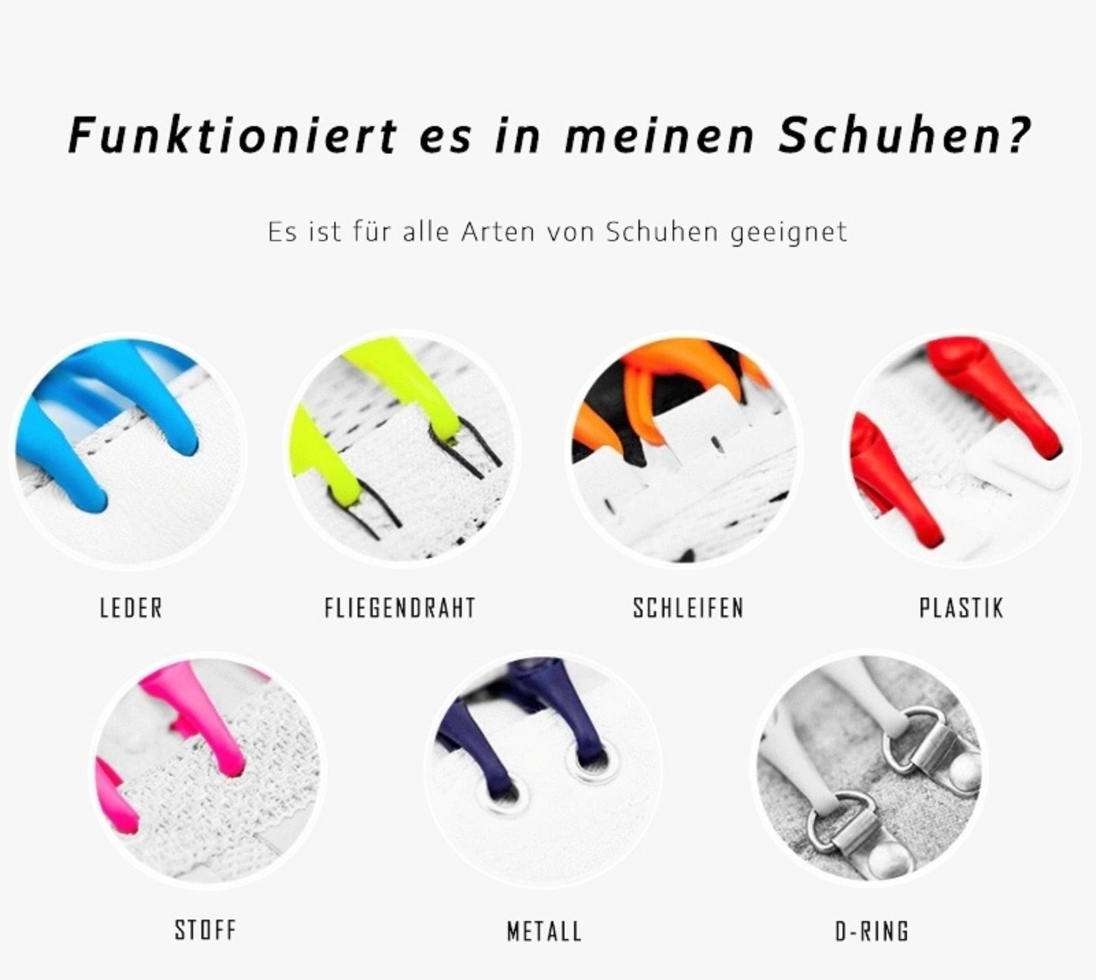 12St COOL-i faule Schnürsenkel Silikon ® Schnürsenkel, elastische