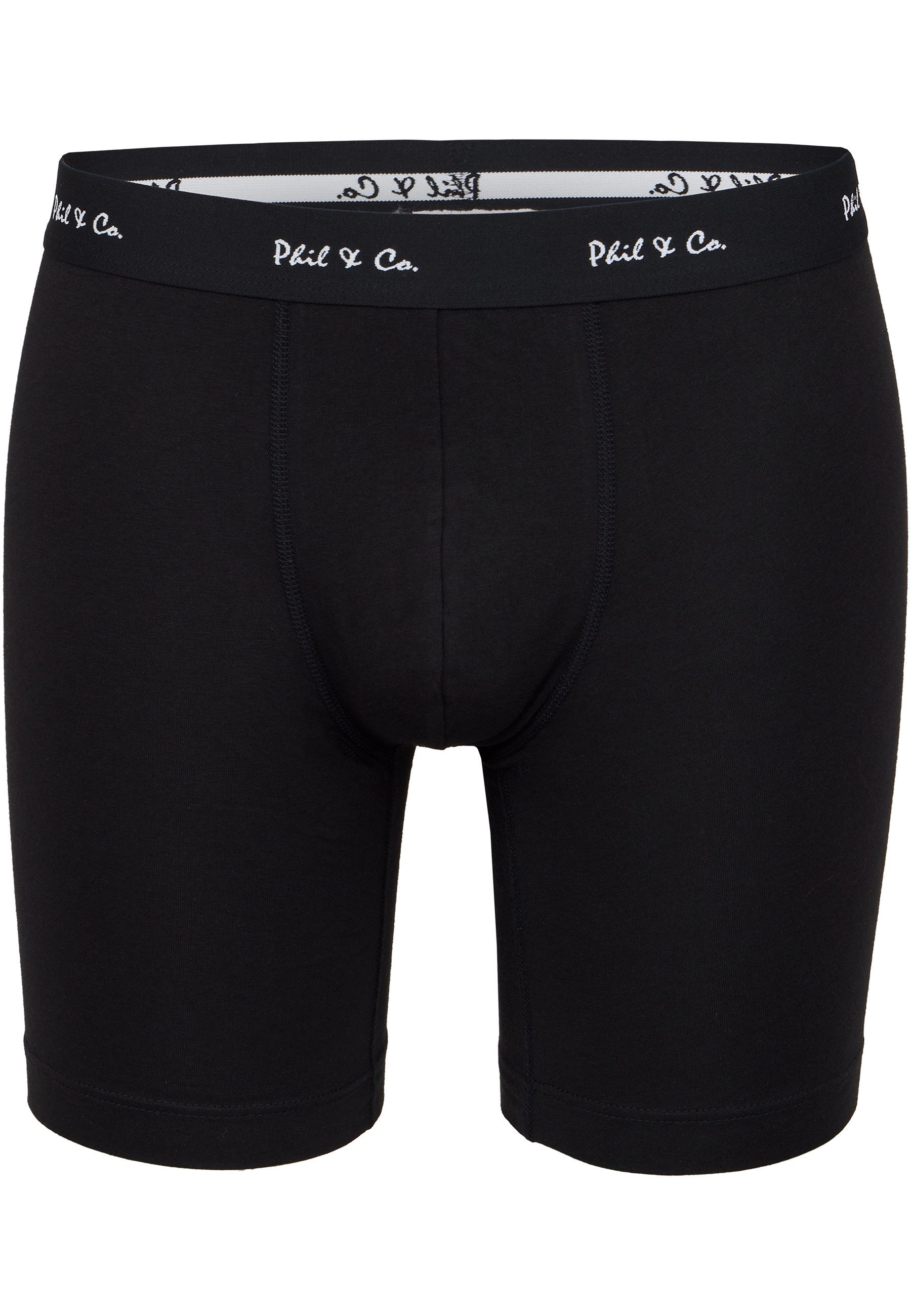 Phil & Co. Langer Boxer Long Boxer Briefs - langes Bein - Jersey - ohne störendes Etikett (4-St) Retroshorts Boxershorts Multipack Mehrpack Baumwolle Herren 4-P – Bild 4 von 5