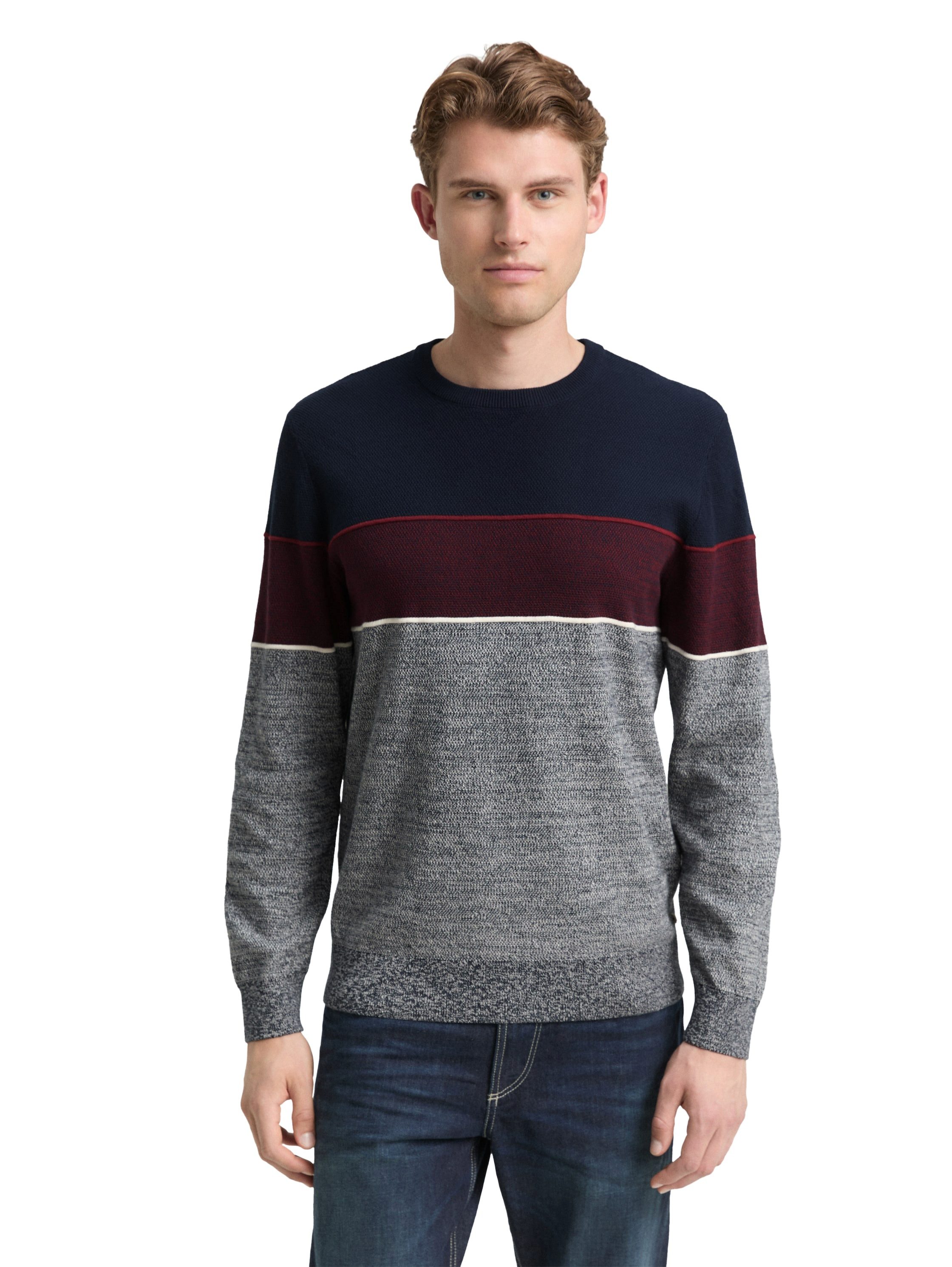 TOM TAILOR Rundhalspullover mit Colorblock