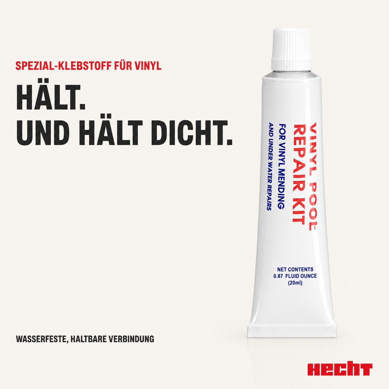 Hecht Reparatur-Set Pool Unterwasser Reparatur Set Vinyl Kleber, 3-St., wasserfester Klebstoff, ohne Wasser ablassen – Bild 4 von 5