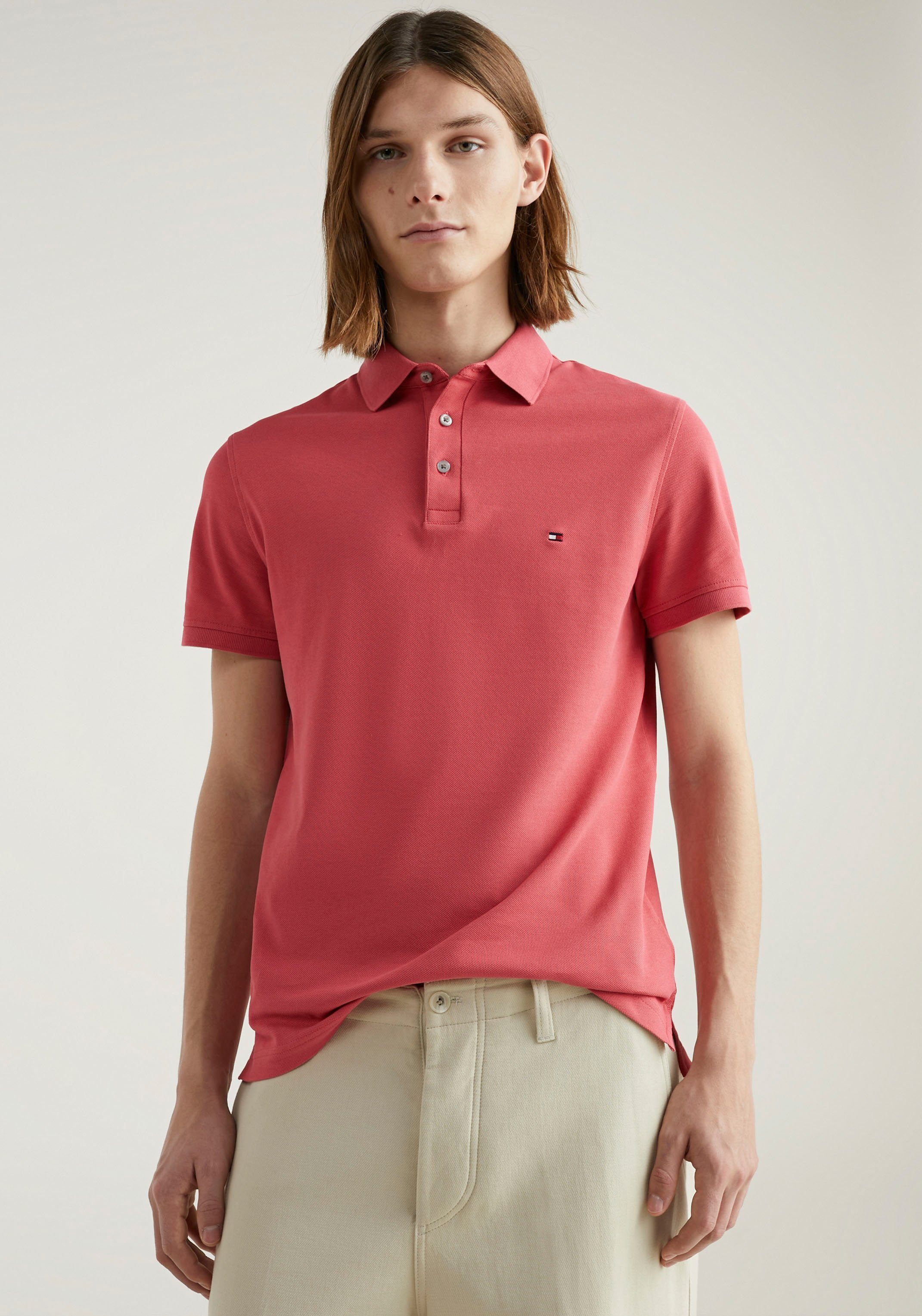 Tommy Hilfiger Poloshirt 1985 SLIM POLO mit Logostickerei Deep Crimson Fruit