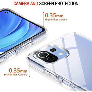 CoolGadget Handyhülle Transparent Ultra Slim Case für Xiaomi Mi 11 Lite 4G/5G 6,55 Zoll, Silikon Hülle Dünne Schutzhülle für Xiaomi Mi 11 Lite Hülle
