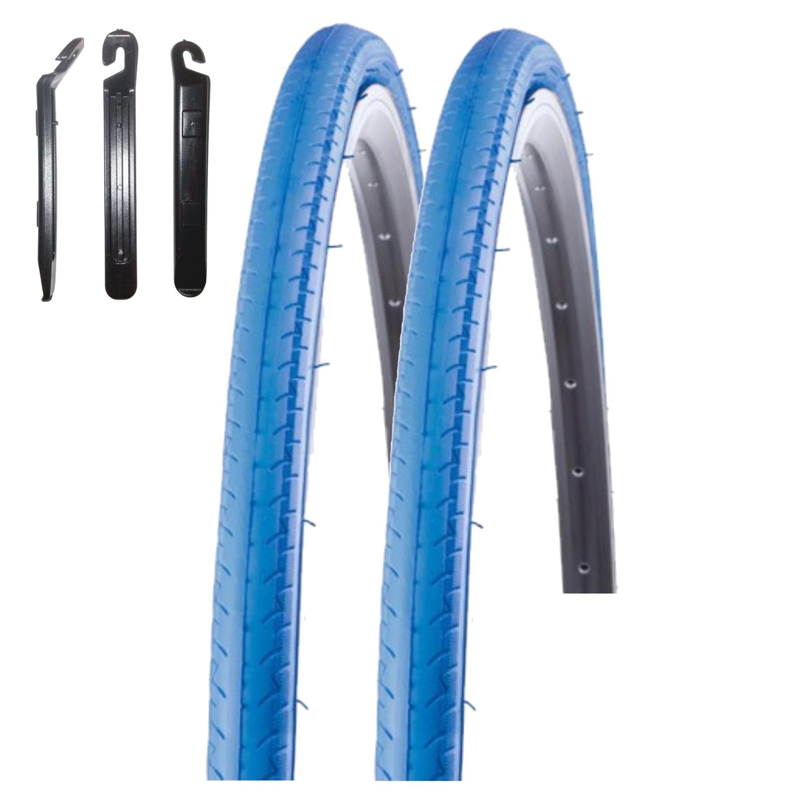 maxxi4you Fahrradreifen 2 x Kenda K-196 Kontender 28 x 1,10 (26-622) Blau inkl. Reifenheber
