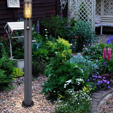 etc-shop Pollerleuchte, Leuchtmittel nicht inklusive, Wegeleuchte Bewegungsmelder Pollerleuchte außen Gartenlampen