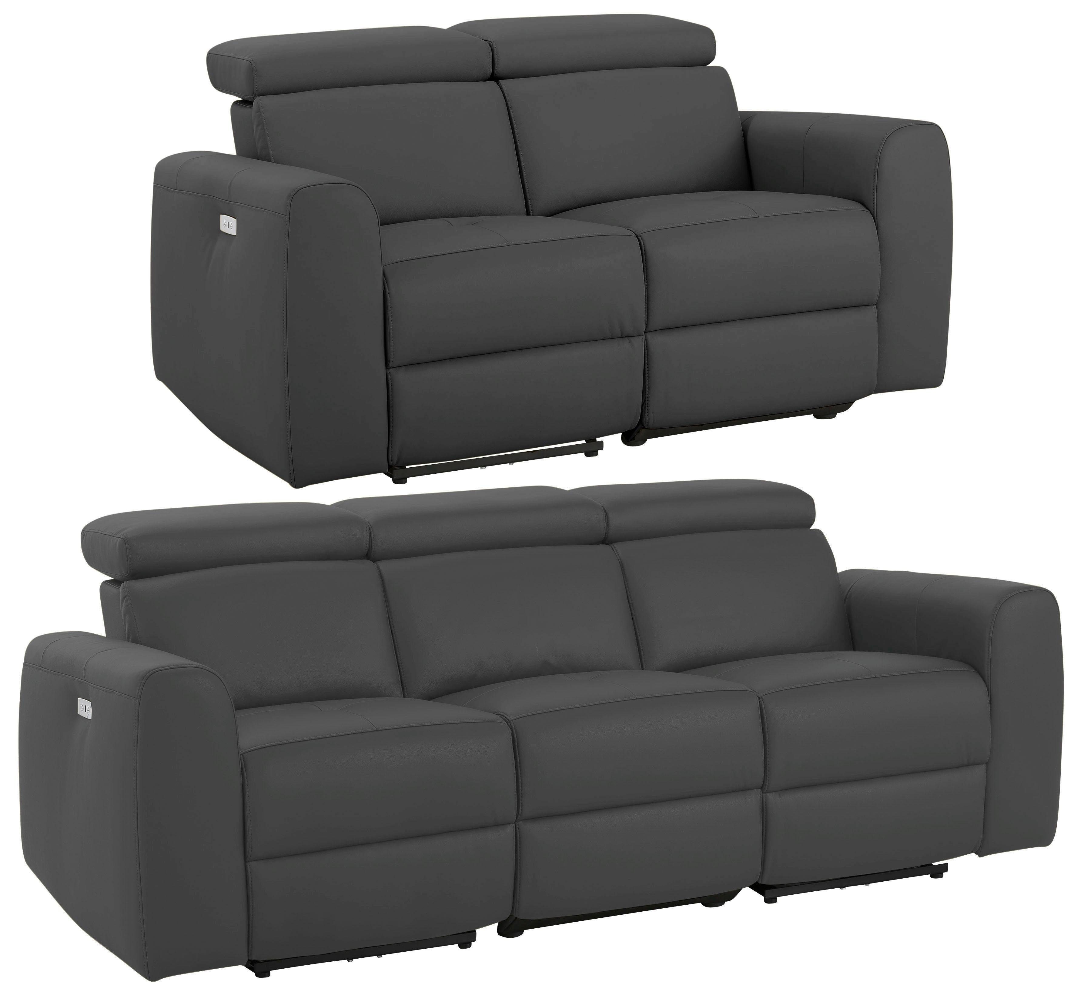 Home affaire Polstergarnitur Sentrano, (Set, 2-tlg), auch mit elektrischer Funktion mit USB-Anschluß, in 4 Bezugsvarianten