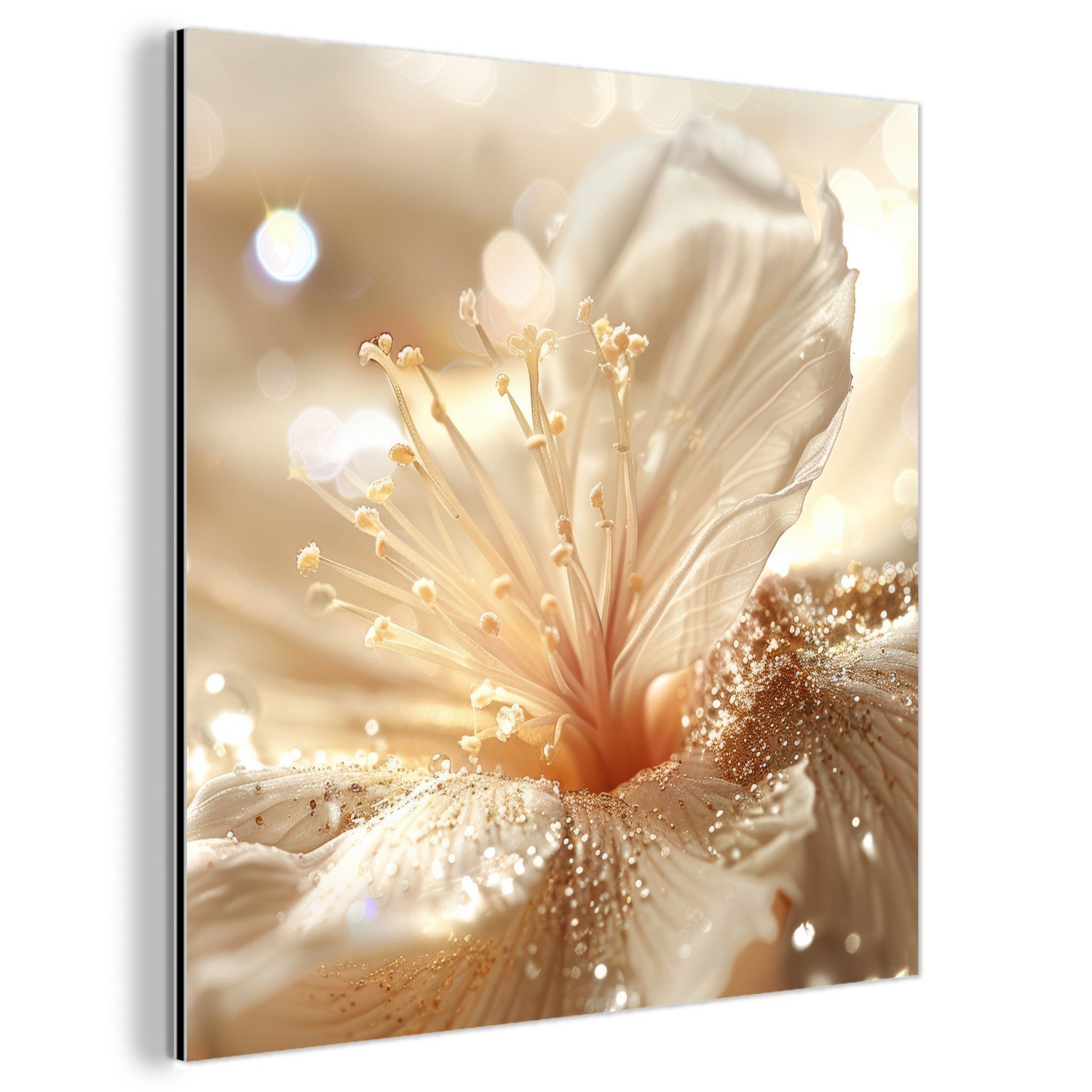 MuchoWow Metallbild Blume - Weiß - günstig online kaufen