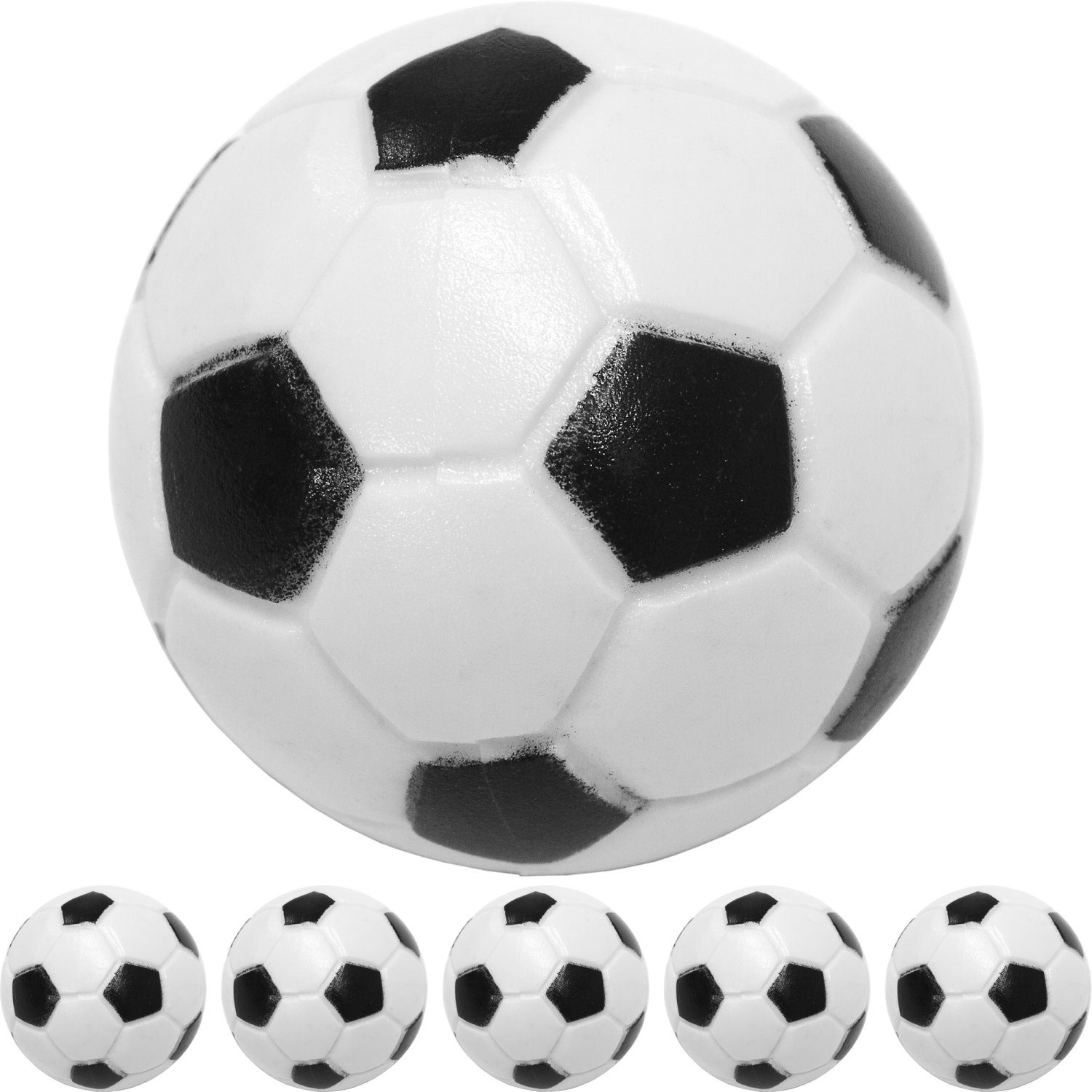 GAMES PLANET Spielball Games Planet Kicker Bälle, 5 oder 10 Stück (Set, 5er Pack), Farbe: schwarz/weiß (Klassische Fußball-Optik), hart und schnell, Durchmesser 31mm, Tischfussball Kickerbälle Ball