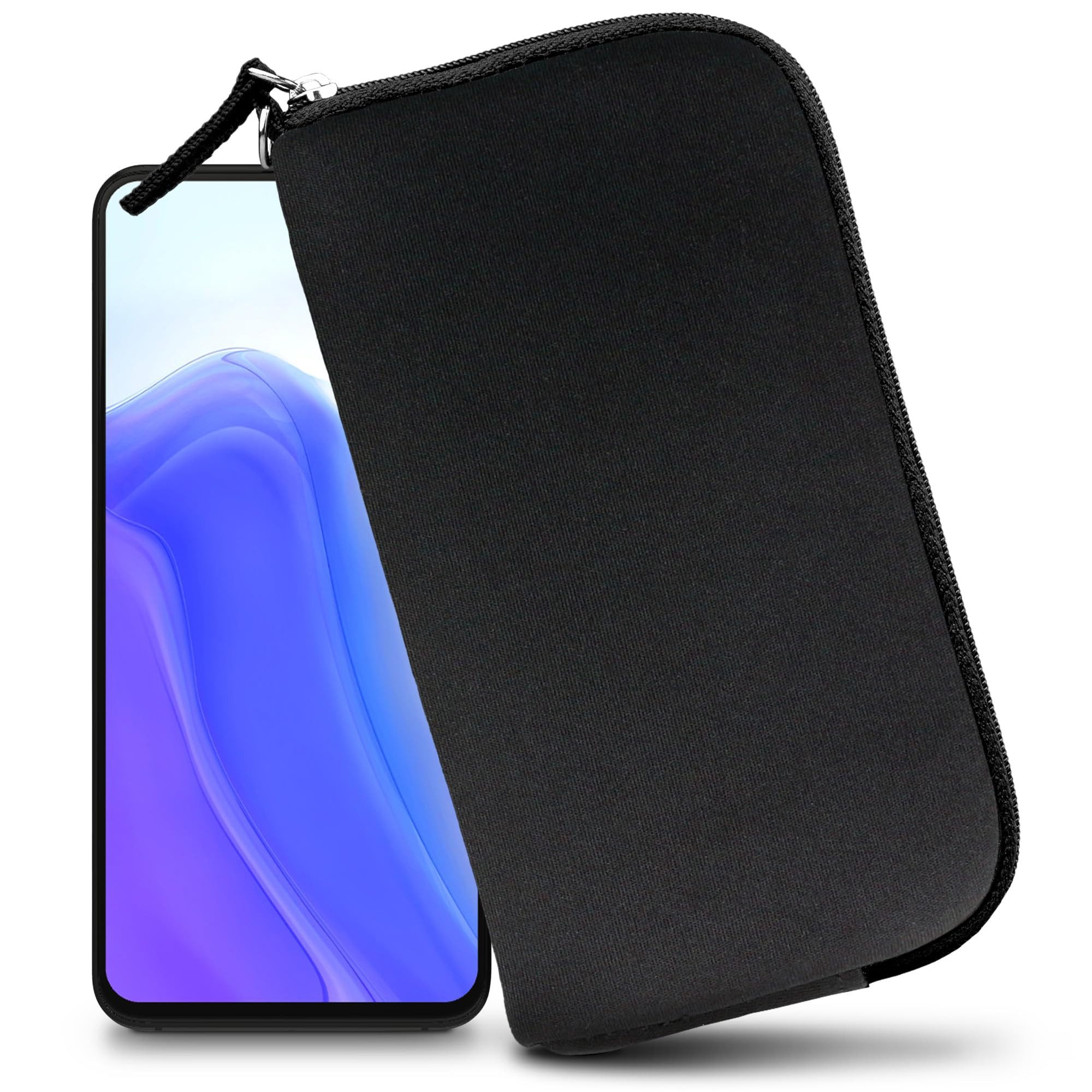 XiRRiX Handytasche für Smartphone - universal Handyhülle mit Handschlaufe (kompatibel mit z.B. Iphone 15 Pro Max, 16 Pro Max, 17 Pro Max, 1-tlg., Hülle mit Reißverschluss), Softcase für besten Schutz Dank Polsterung mit Stoßdämpfung