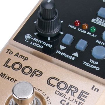 Nux E-Gitarre Loop Core Deluxe Bundle Effektpedal mit Kabel, Effektpedal