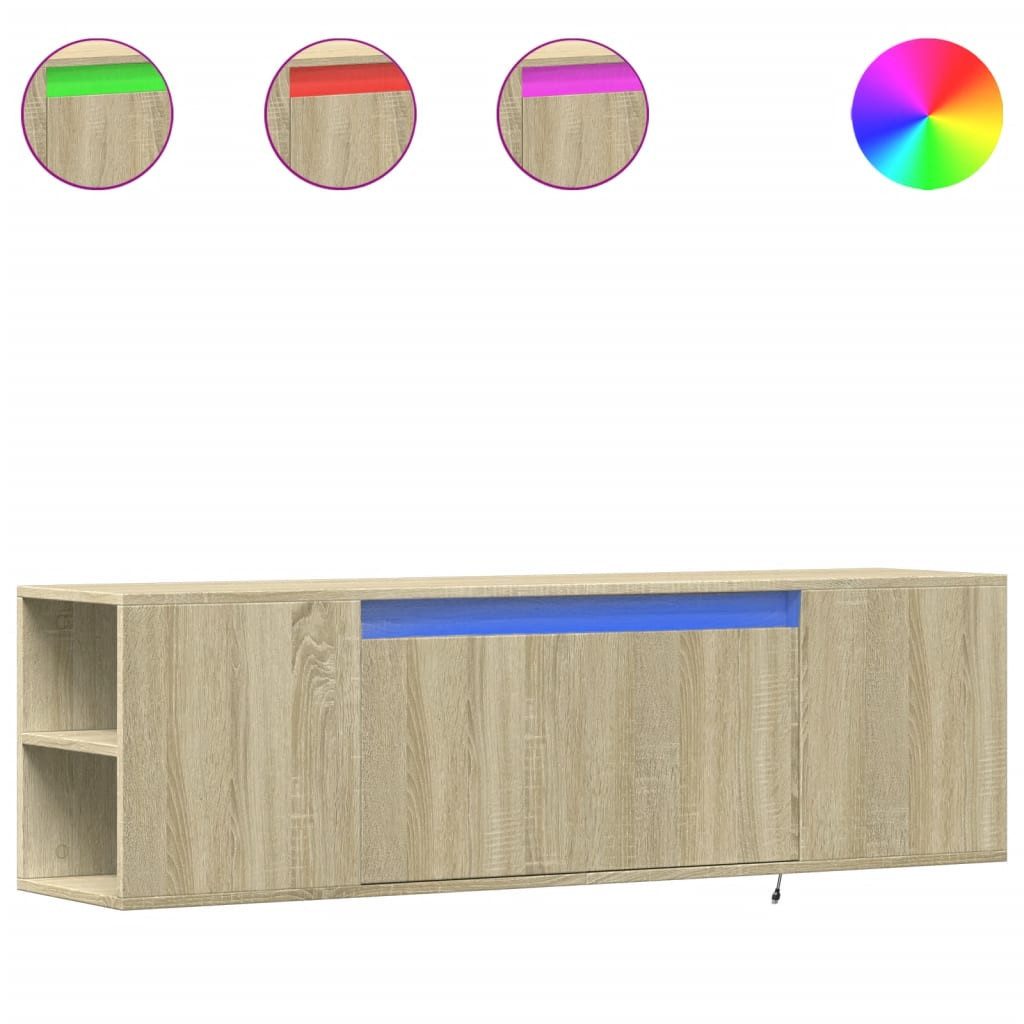 vidaXL TV-Wand TV-Wandschrank mit LED-Beleuchtung Sonoma-Eiche günstig online kaufen