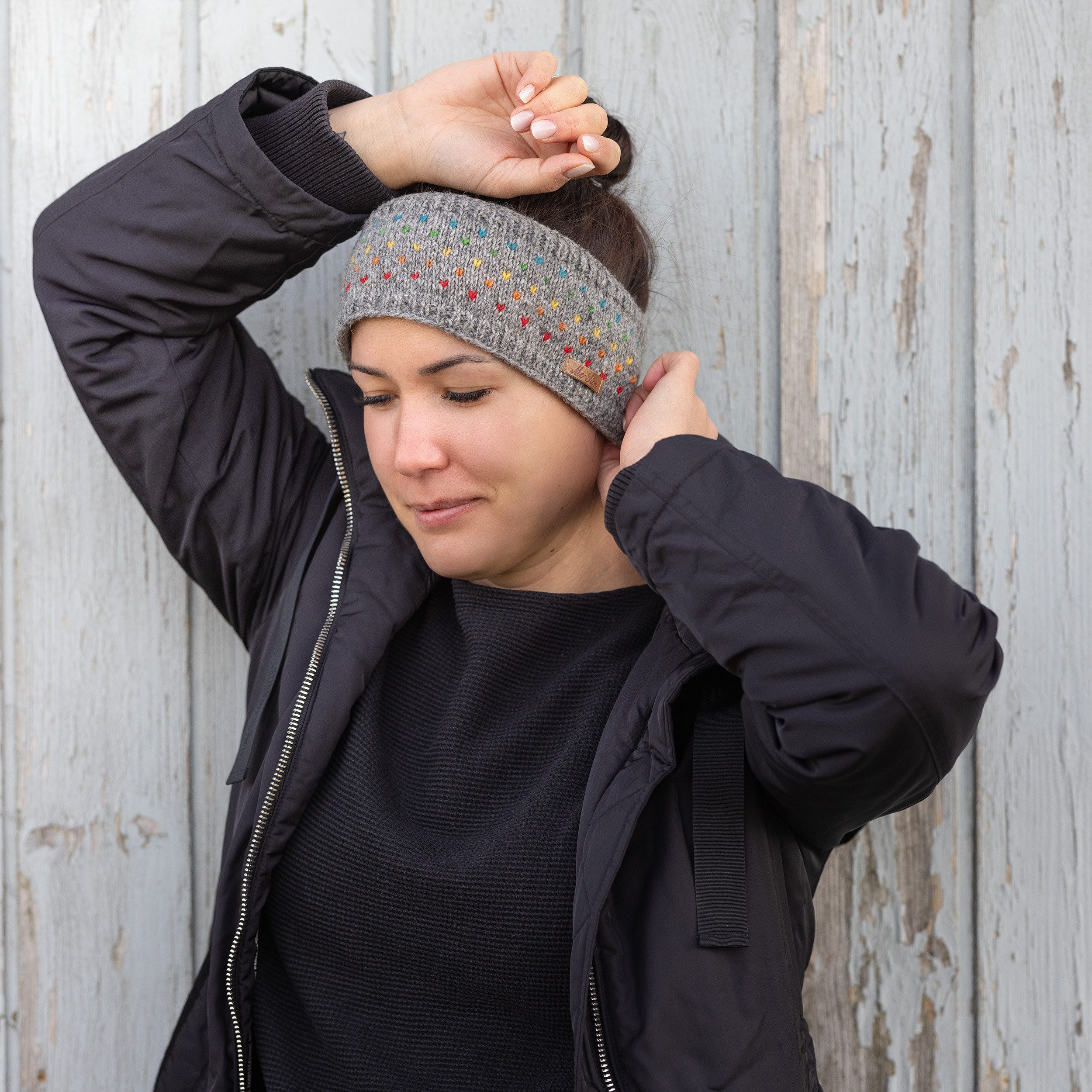 McRon Stirnband Modell Nadja Regenbogen gefüttert mit Fleece, hoher Schurwo günstig online kaufen