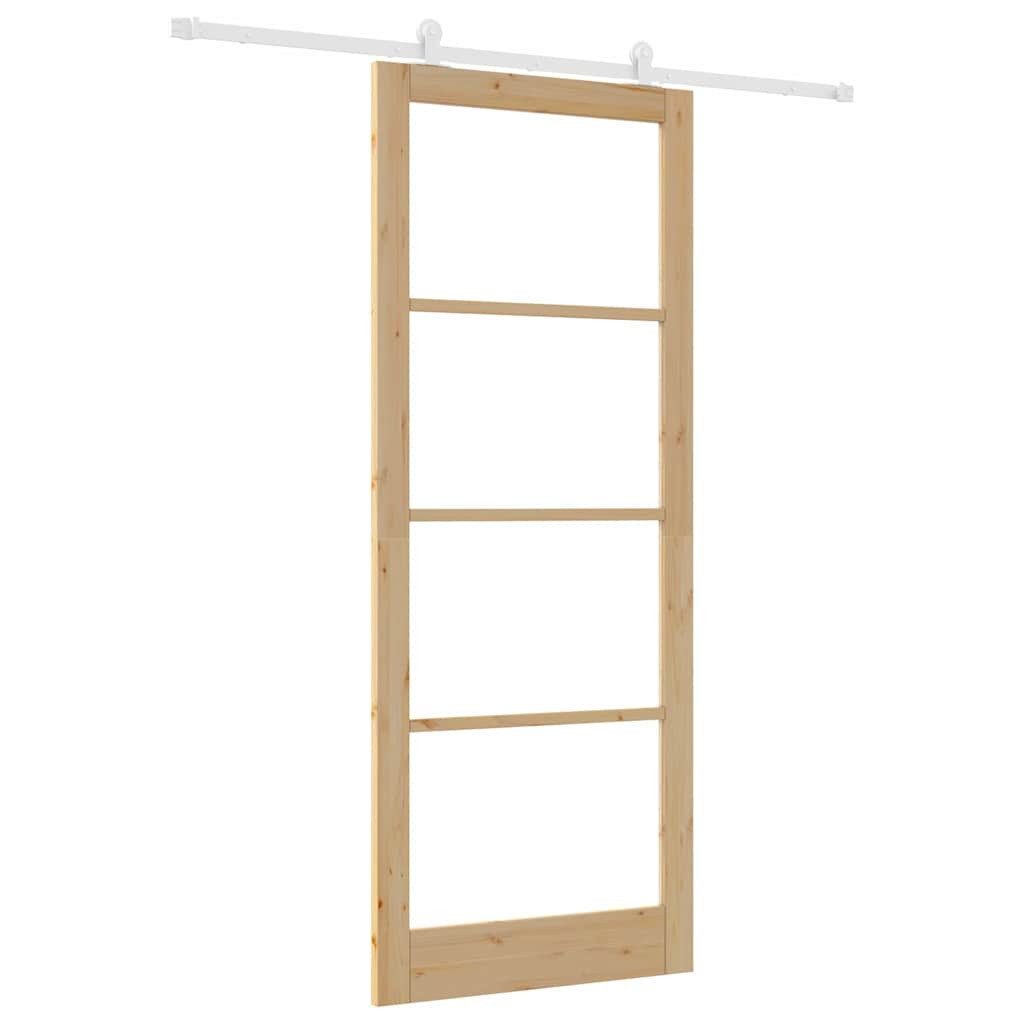vidaXL Haustür Schiebetür ORKDAL 93 x 232 cm Massivholz Kiefer und Glas Natur (1-St)