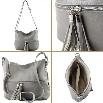 modamoda de Schultertasche T159v3, Echtleder Handmade in Italy