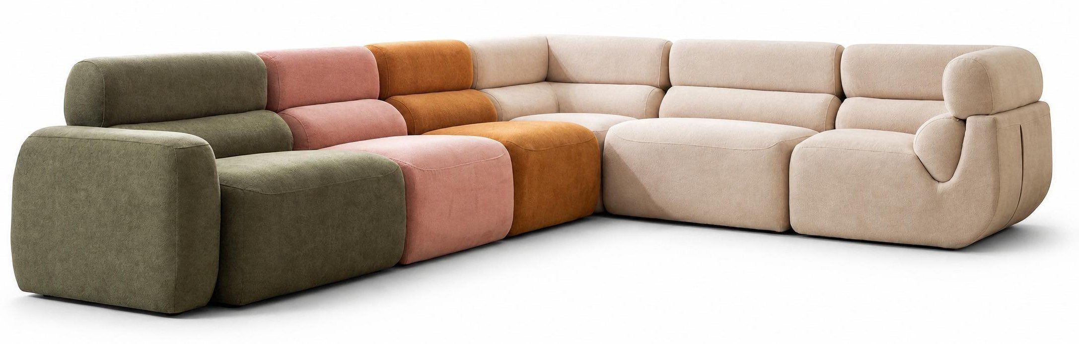 Xlmoebel Ecksofa Buntes Ecksofa L-Form Wohnzimmer Bequem Weich Modern Hochwertig, 1 Teile, Bequem und weich