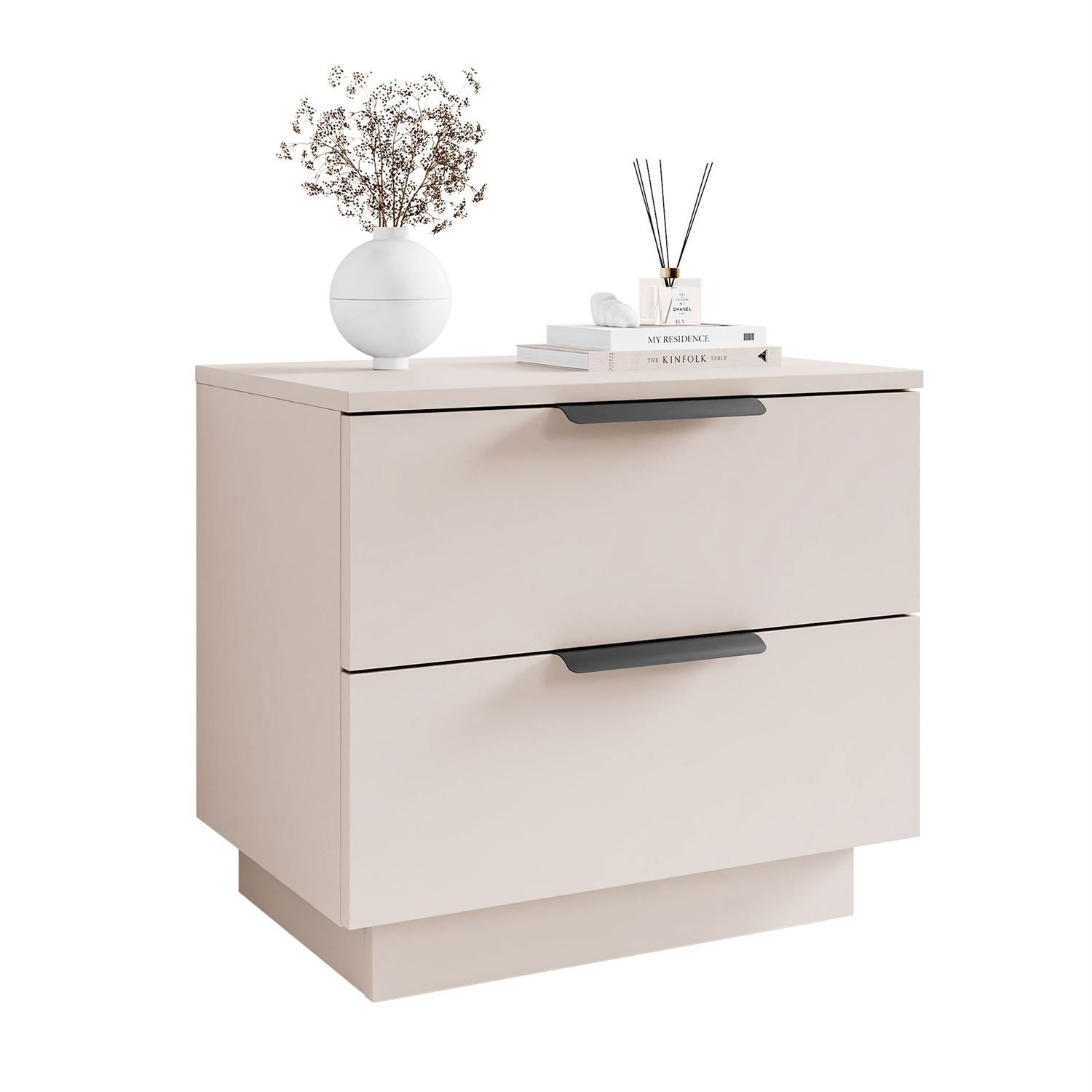 Lookway Nachttisch LINA 2S Kaschmir mit Schubladen und LED-Beleuchtung (1x günstig online kaufen