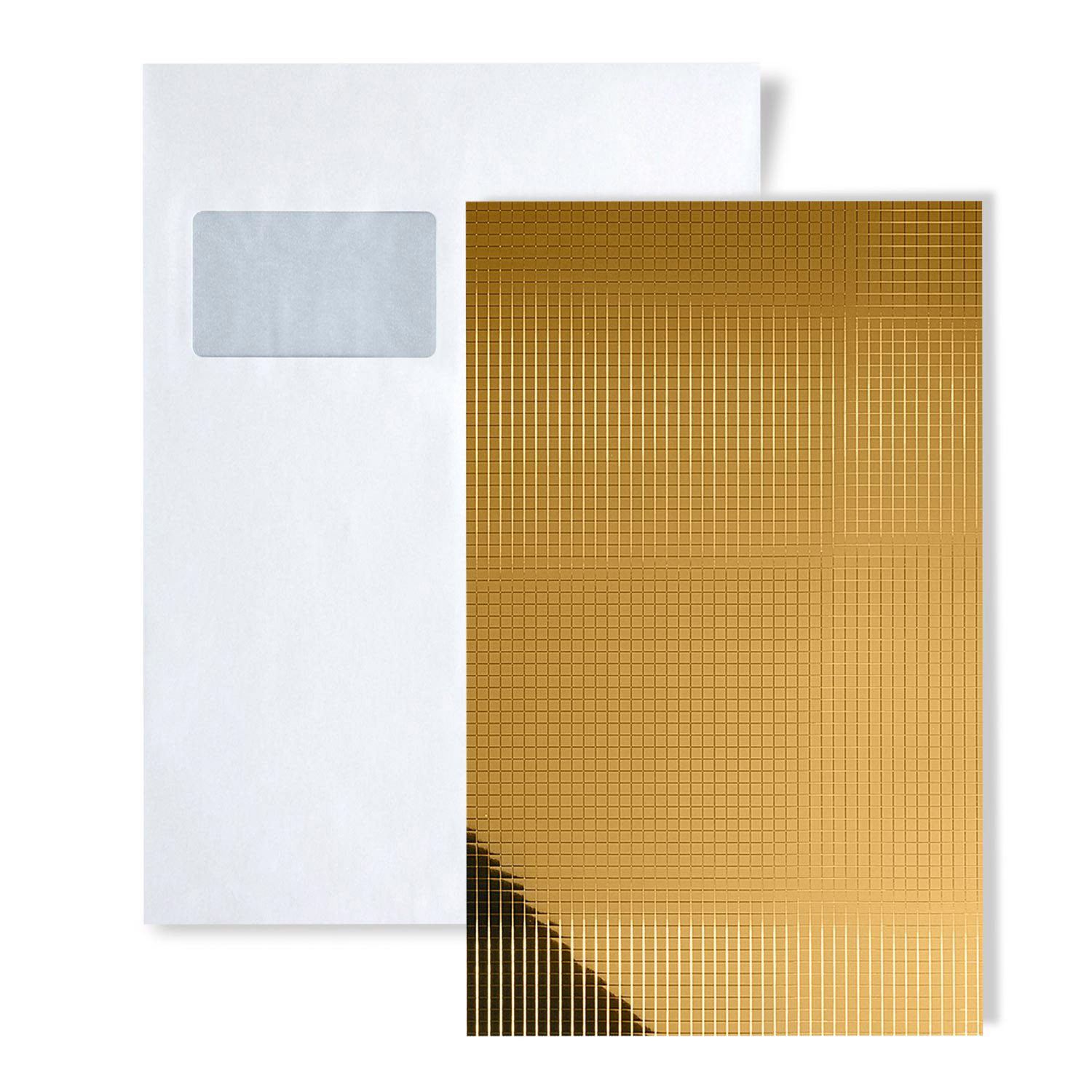 Wallface Wandpaneel 1 MUSTERSTÜCK S-27374 DIN A5 Wandpaneel Muster, BxL: 15x20 cm, 0 qm, (1 MUSTERSTÜCK, Produktmuster, 1-tlg., Muster des Wandpaneels) Gold, glänzend / spiegelnd