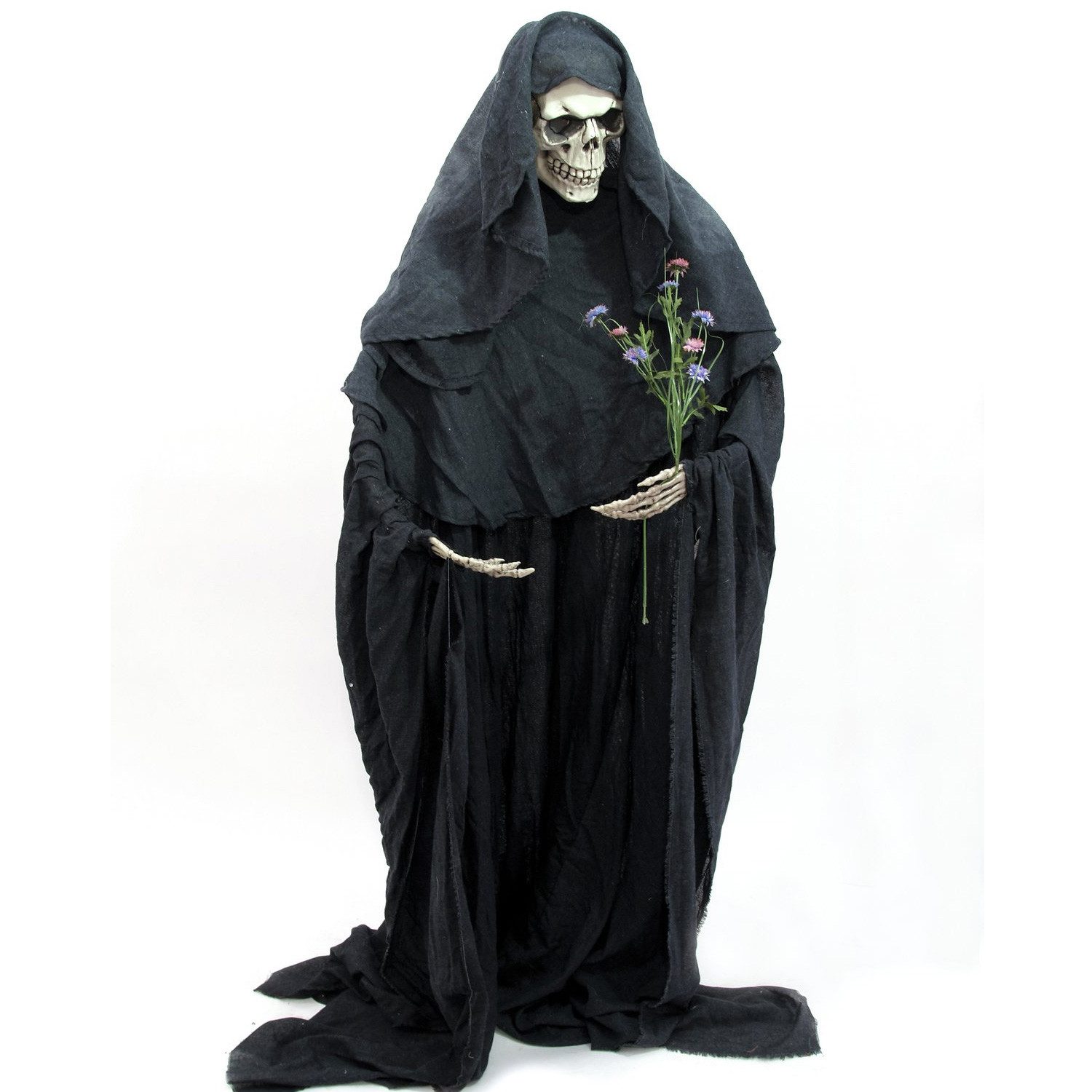 SATISFIRE Dekofigur Halloween Figur Skelett DER TOD formbar H: 160cm Gruseldekoration