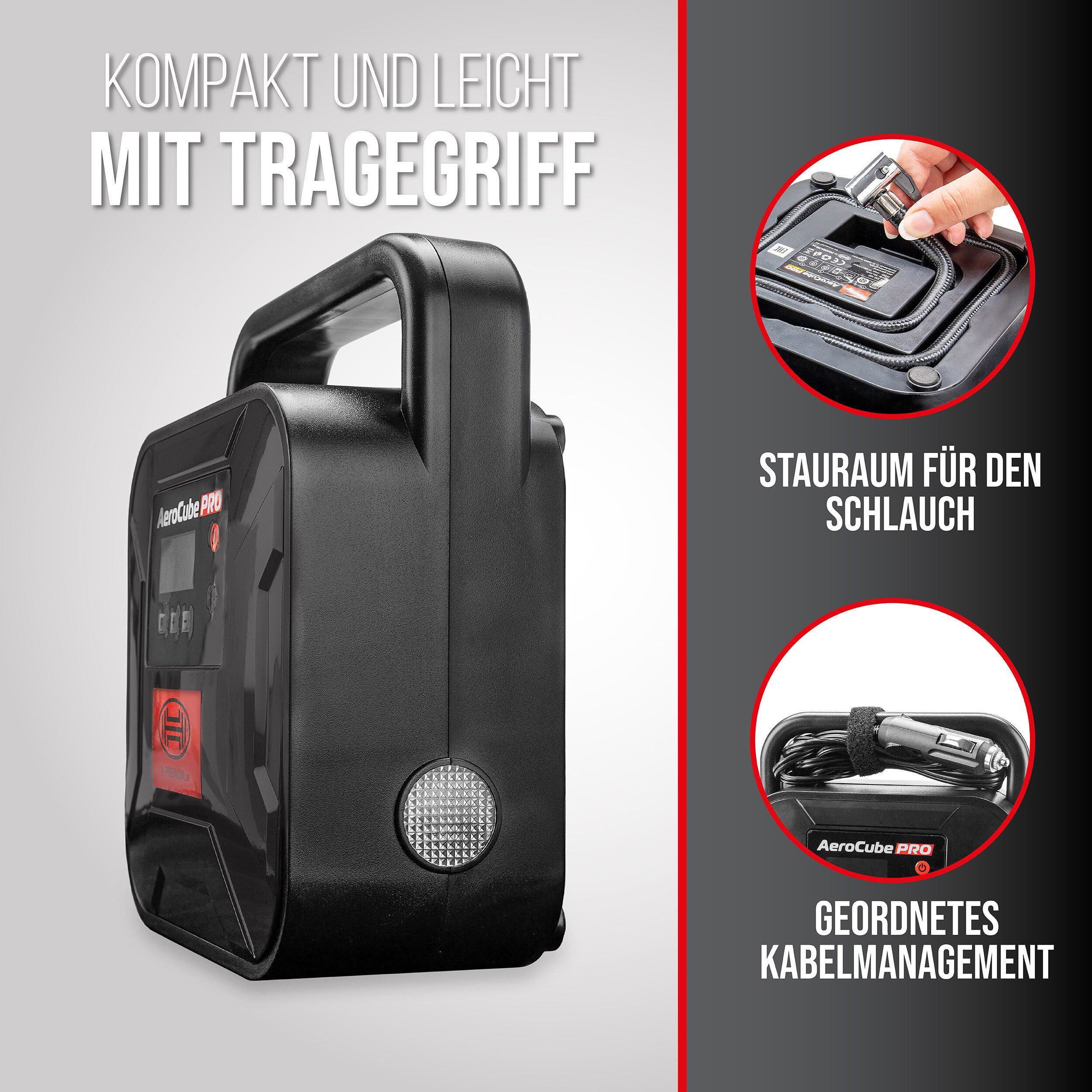 HEYNER Kompressor Luftkompressor 12 V 120 W 35 L/min 10 bar mit Auto-Stopp LCD, 120 W, max. 10 bar, 1-tlg. – Bild 5 von 5