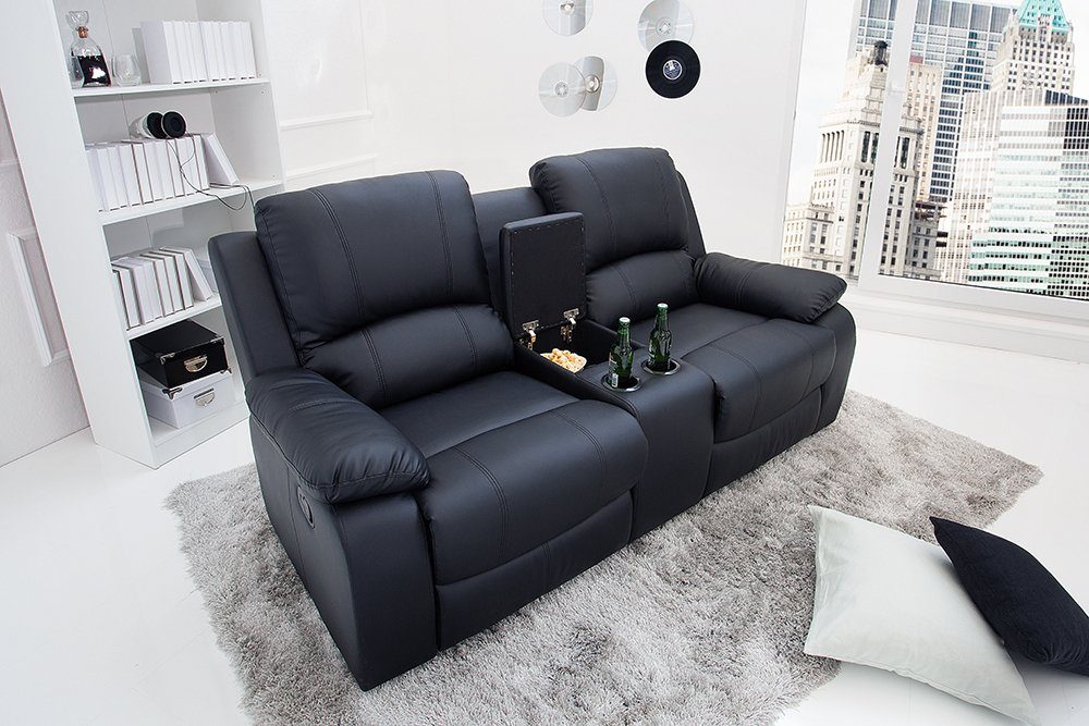riess-ambiente TV-Sessel HOLLYWOOD 188cm schwarz, Kinosessel · Kunstleder ·  Fernsehsessel · mit Getränkehalter · Modern Design