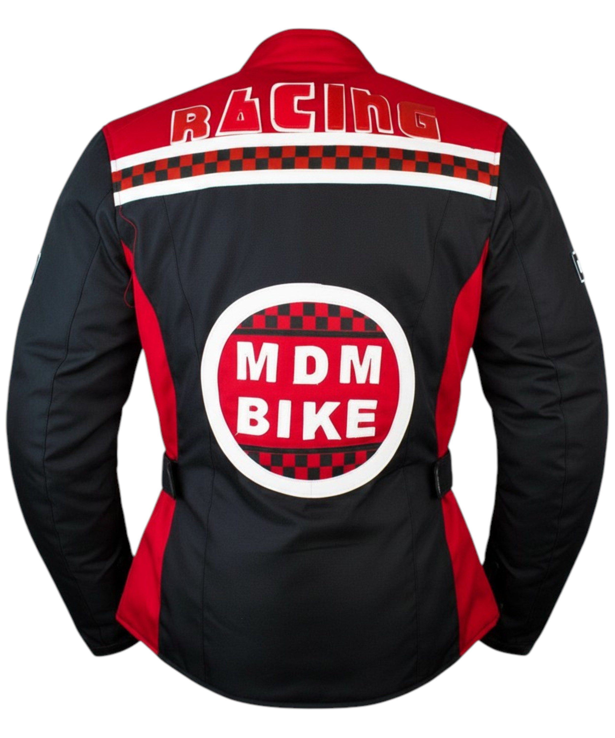MDM Motorradjacke Damen Motorradjacke Textil Racing Stil mit Protektoren (Sportliche Damen Bikerjacke mit Protektoren und Windschutzleiste) Damen Racing Motorra – Bild 3 von 4