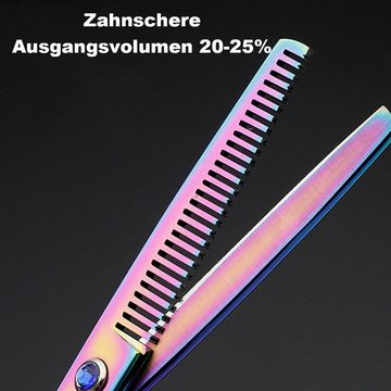 Juoungle Haarschere Professionelles Haarschneidescheren-Set,Edelstahl, Regenbogenfarbe