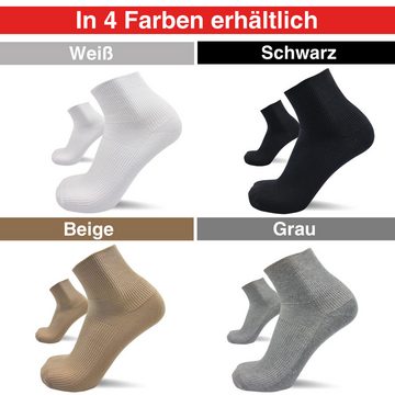 sogzz Diabetikersocken 6-12 Paar Kurzsocken, Diabetiker Socken, 80% Baumwolle, Herren Damen (Modell: Diabetiker Kurzsocken, 6-Paar)