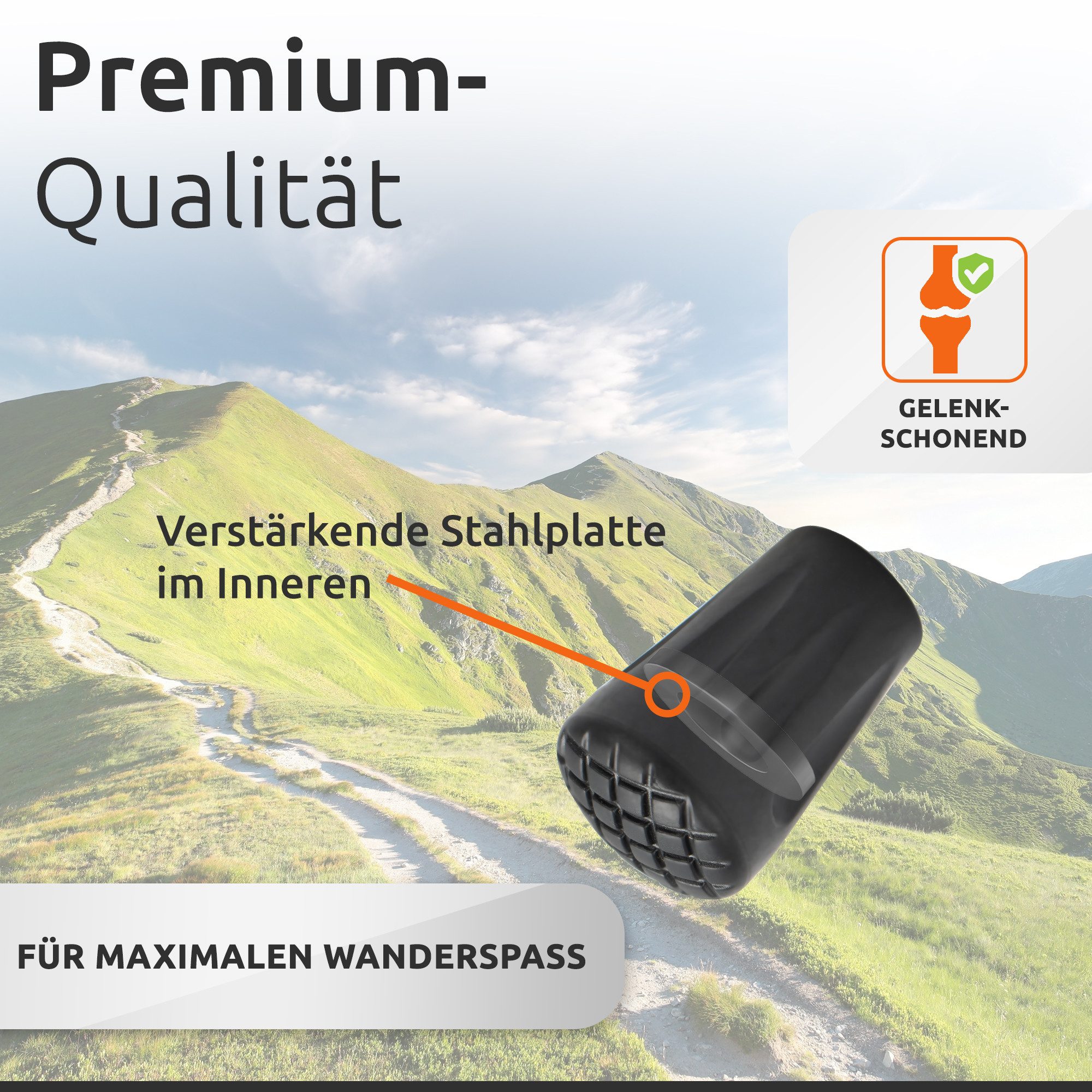 ECENCE Nordic-Walking-Stöcke 12x Gummipuffer für Nordic Walking Stöcke Pads