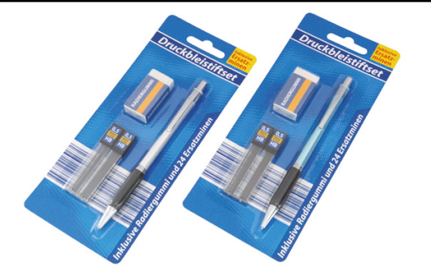 Druckbleistift 1 x Druckbleistift-Set Farbe zufällig, (Stück, 1-tlg., Druckbleistift, Minen, Radiergummi), Druckbleistift Bleistift Set Schreiben Zeichnen