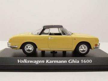 Maxichamps Modellauto VW Karmann Ghia 1600 1966 gelb schwarz Modellauto 1:43 Maxichamps, Maßstab 1:43
