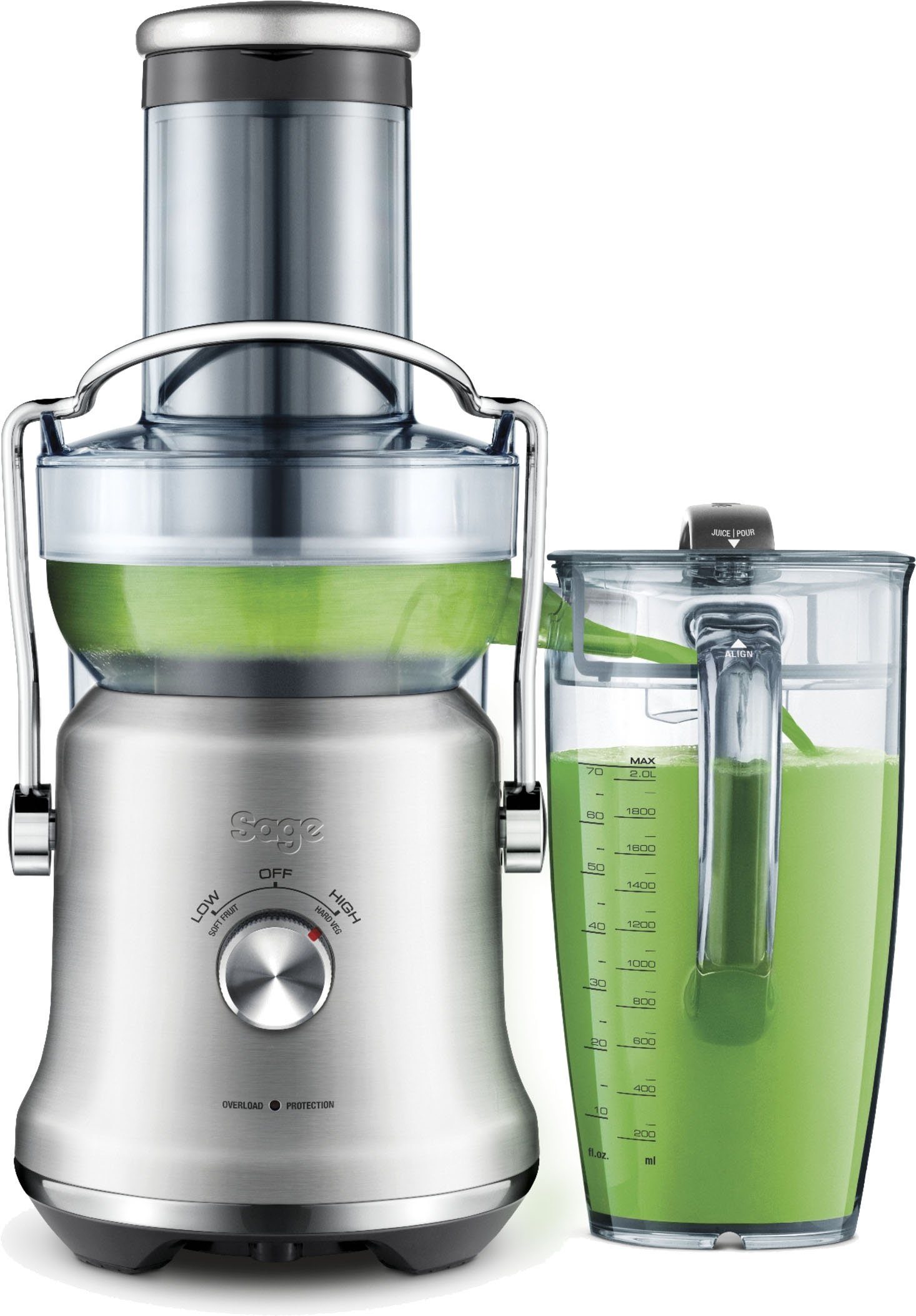 Sage Entsafter SJE530BSS4 the Nutri Juicer® Cold Plus, 1300 W, Gebürstetes Edelstahlgrau