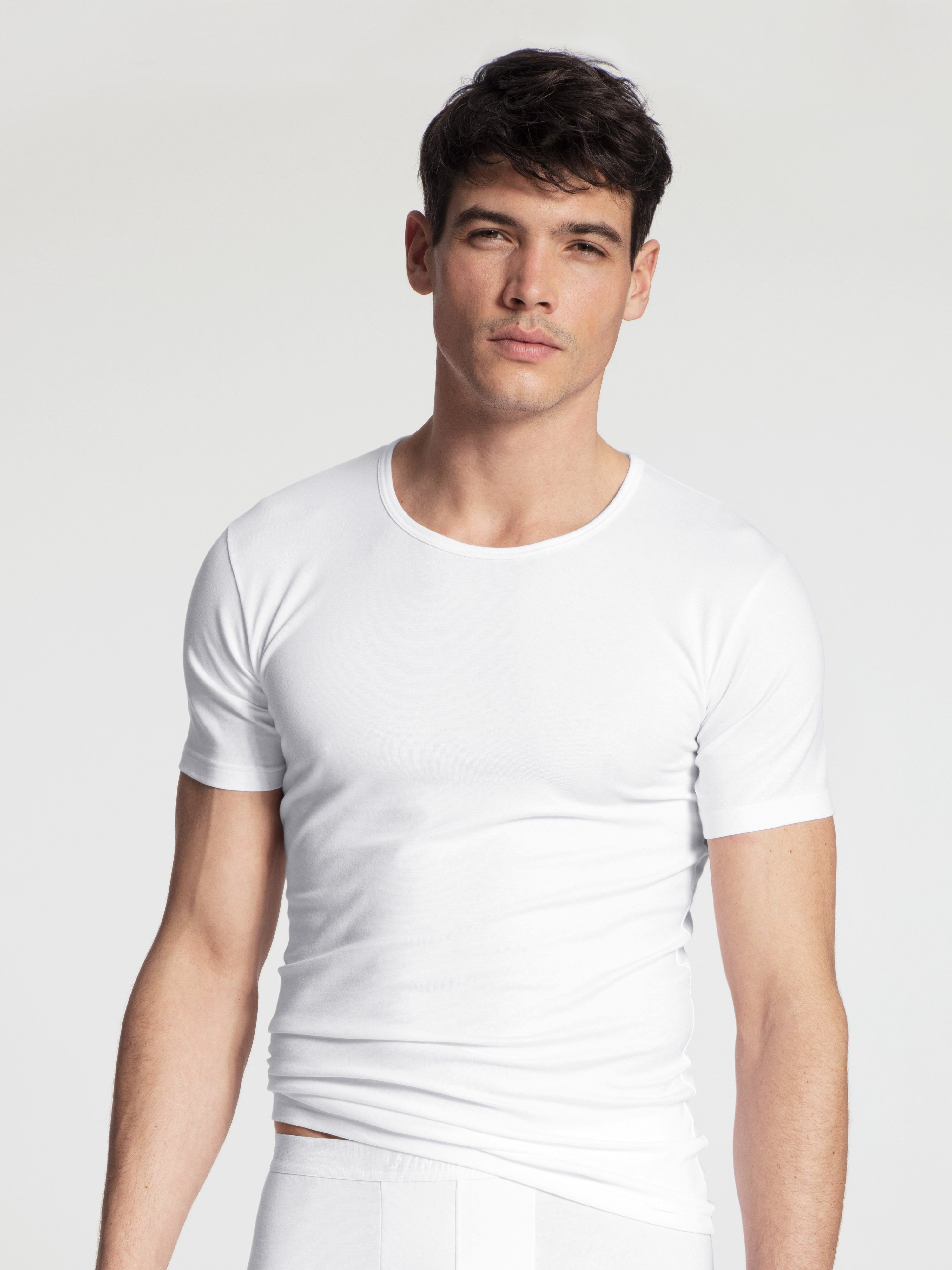 CALIDA T-Shirt Natural Benefit (2er Pack) Rundhals-Ausschnitt, kurzärmelig, Single Jersey, elastisch, weich
