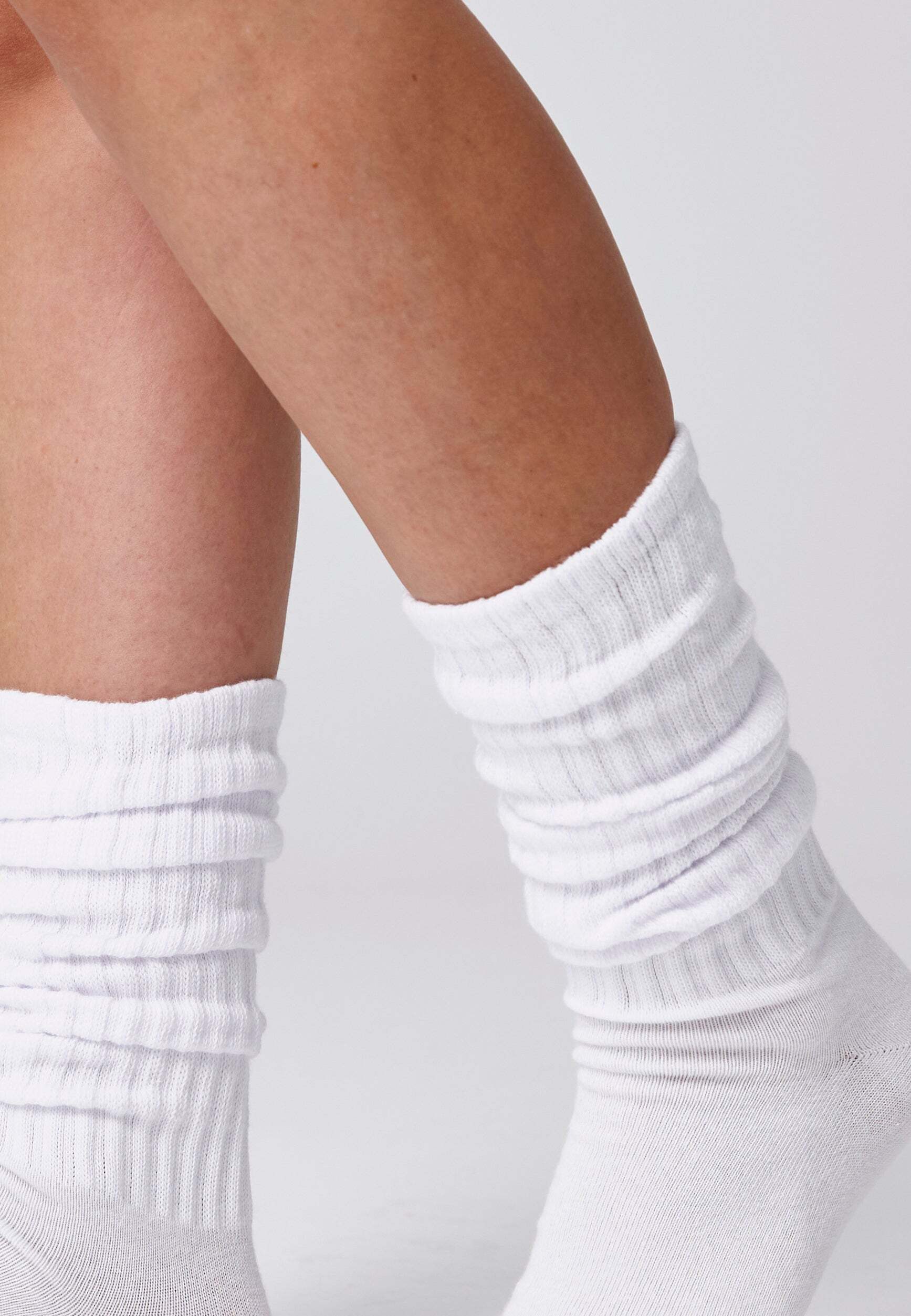 SNOCKS Freizeitsocken Scrunch Socken mit langem Schaft (2-Paar) Stylisch gerafft für jeden Look