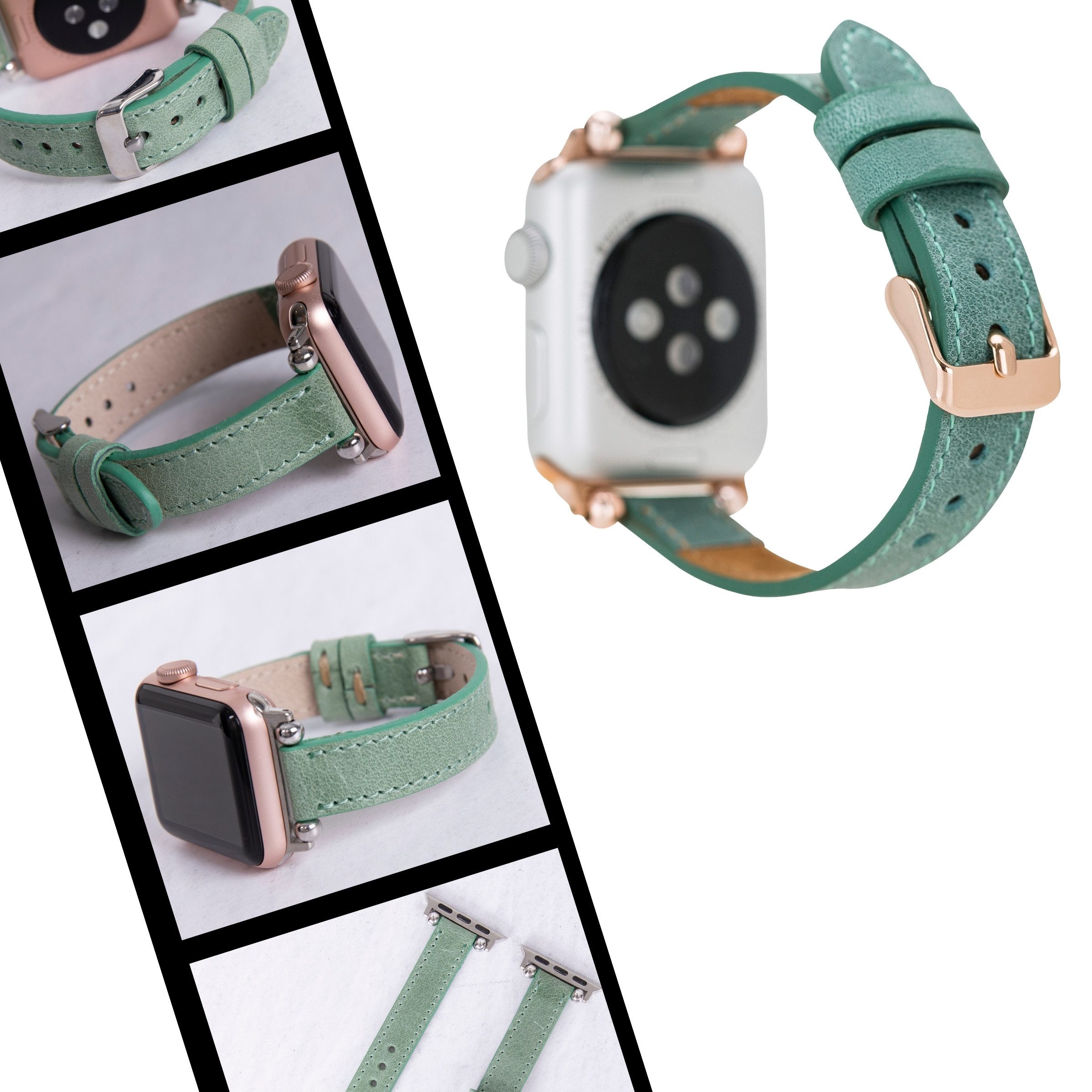 Uhrenarmband Apple Watch Band für Series 11/10/ Ultra/9/SE/8-1 Echtleder Armband