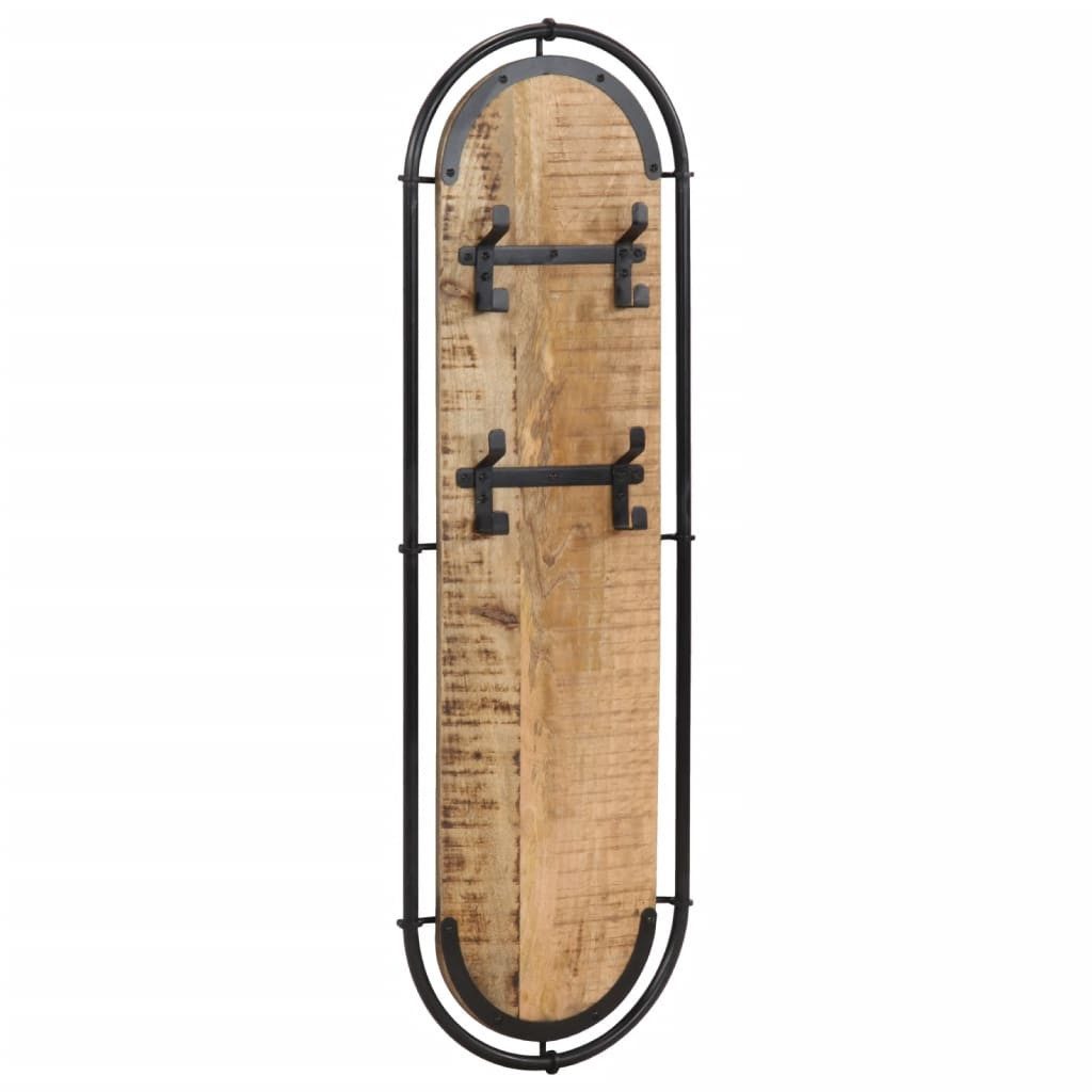 vidaXL Garderobenständer Wandgarderoben mit 4 Haken 2 Stk. Raues holz, (1 St)