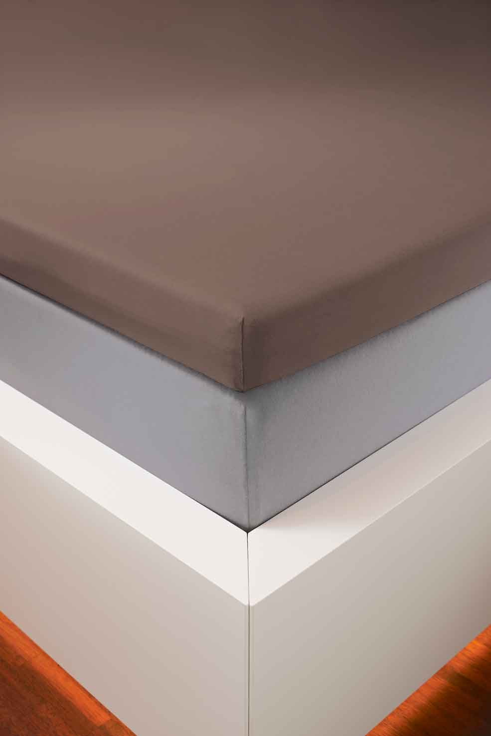 bellana Spannbettlaken bellana deluxe für Topper, mit Elasthan, Premium Jersey 230 g/m², Jersey, Gummizug: rundum, (1 Stück), mit 5% Elasthan, für Topper mit 4-10cm Höhe, bügelfrei, faltenfrei