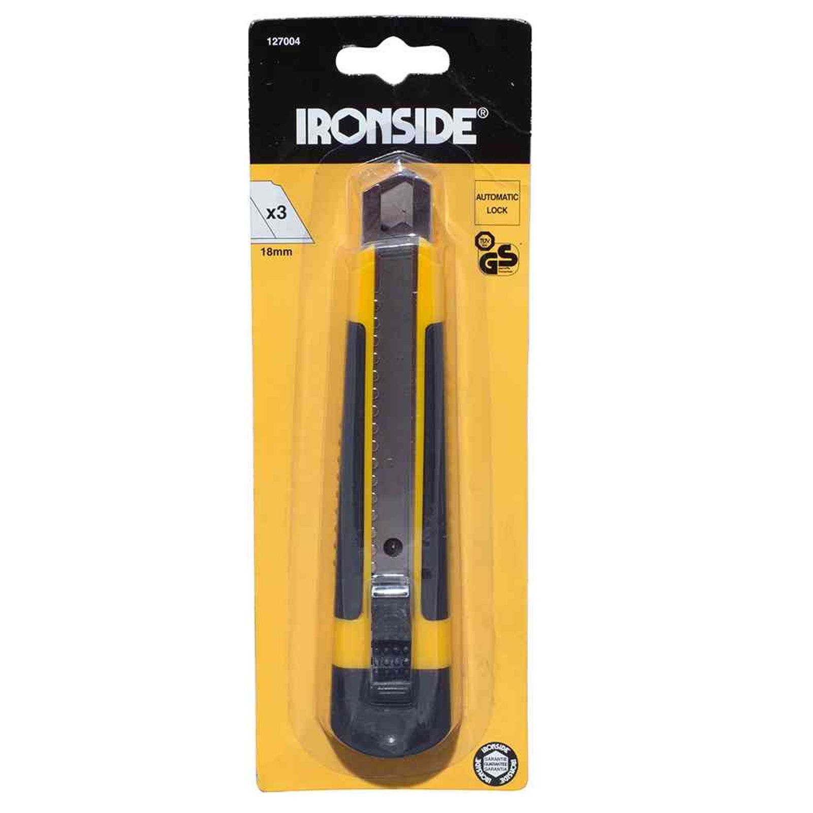 IRONSIDE Cuttermesser Cuttermesser 18mm Met.Füh 2Komp-Griff