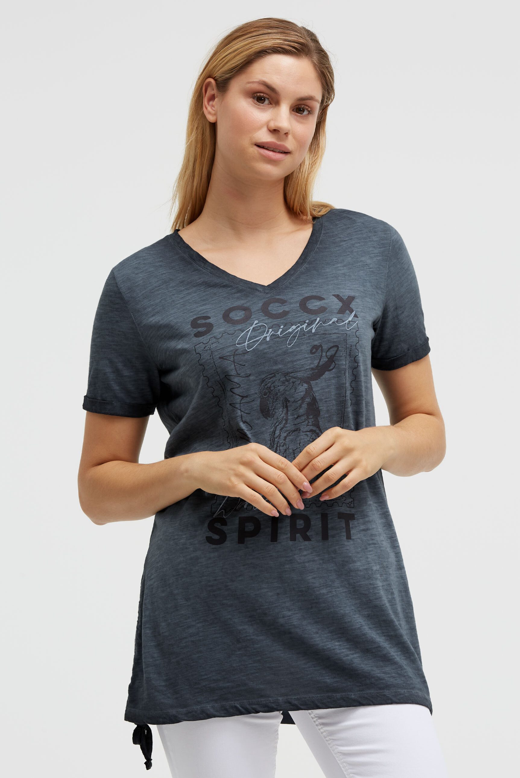 SOCCX V-Shirt aus Baumwolle