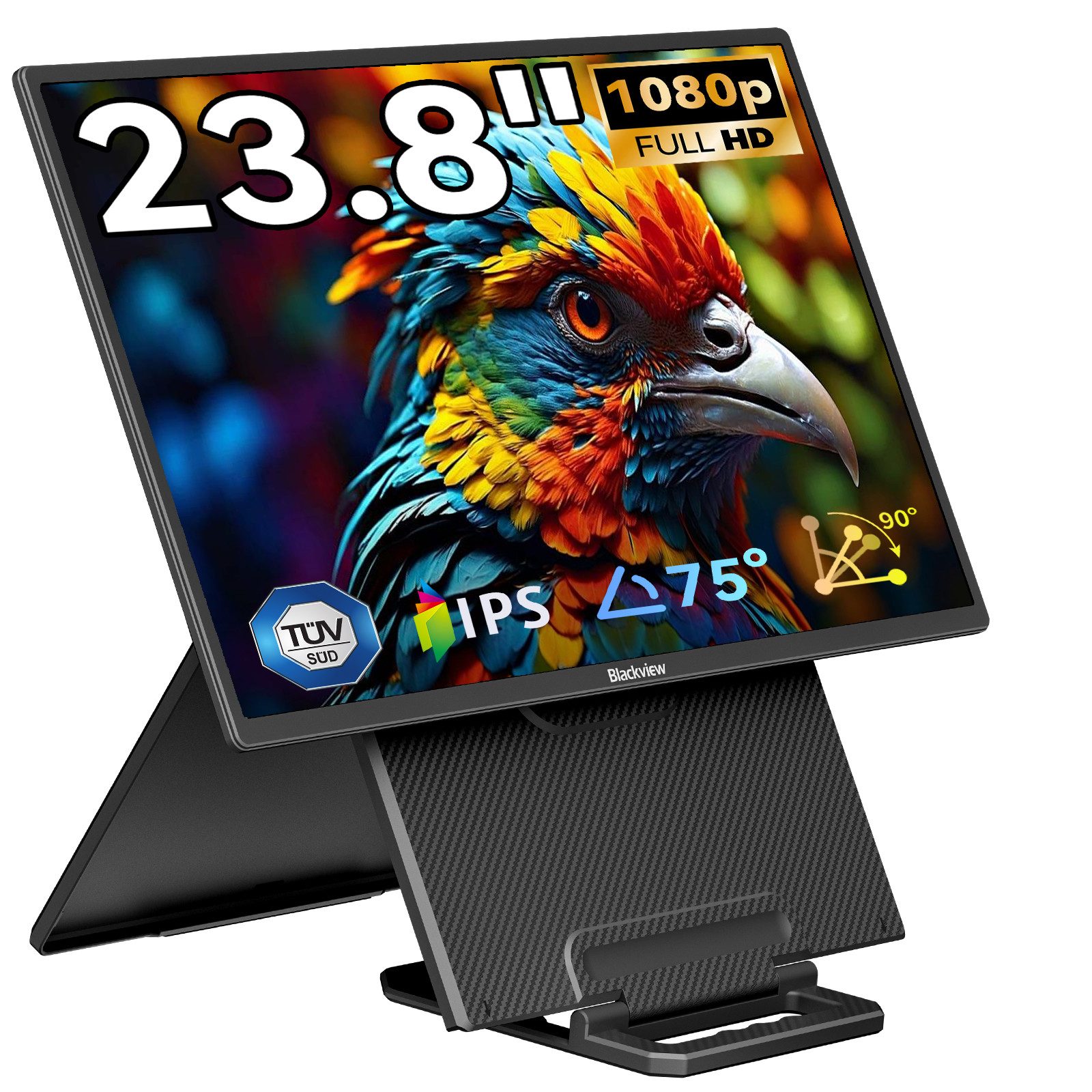 blackview 14 Zoll FHD Gaming Monitor SCM6, Ultra-dünne, LCD, IPS, 1920x1080 Portabler Monitor (1920x1080 px, Full HD, IPS, 600g, 180°, 13,3-17,3 Zoll & Windows/Mac/Android/Chrome-Kompatibilität)