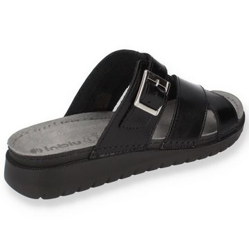 INBLU Rijeka Schwarze Leder Sandalen mit Schnalle Damen Römersandale Schnalle