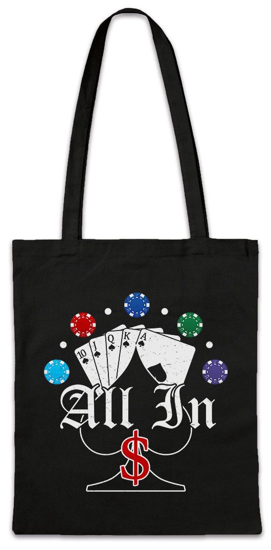 Beuteltasche Poker Spades All In Stofftasche Card Karten Spielkatren Gambling