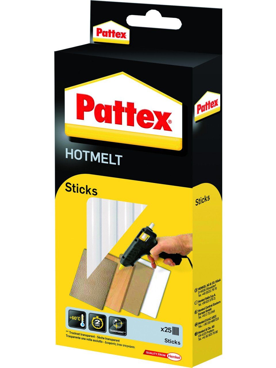 Pattex Heißklebepistole Pattex Holtmelt Heißklebesticks transparent, 25